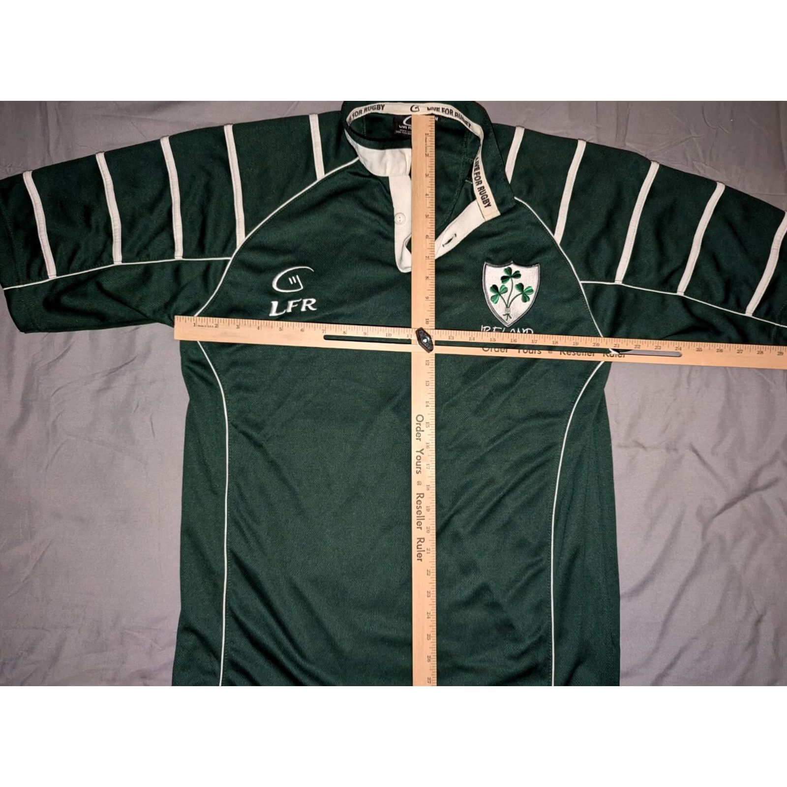 Vintage Live For Rugby Malham Ireland Shirt Men's M Green 100% Breathable Polyester Short Sleeve Crew Neck Size US M / EU 48-50 / 2 - 7 Thumbnail