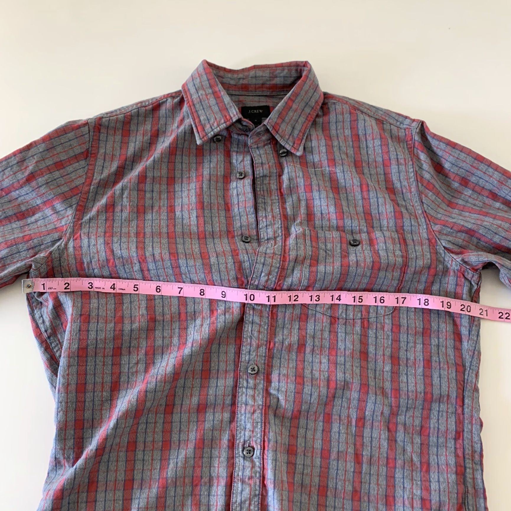 J.Crew J.CREW Plaid Long Sleeve Button-Up Shirt Men S Gray Red Size US S / EU 44-46 / 1 - 3 Thumbnail