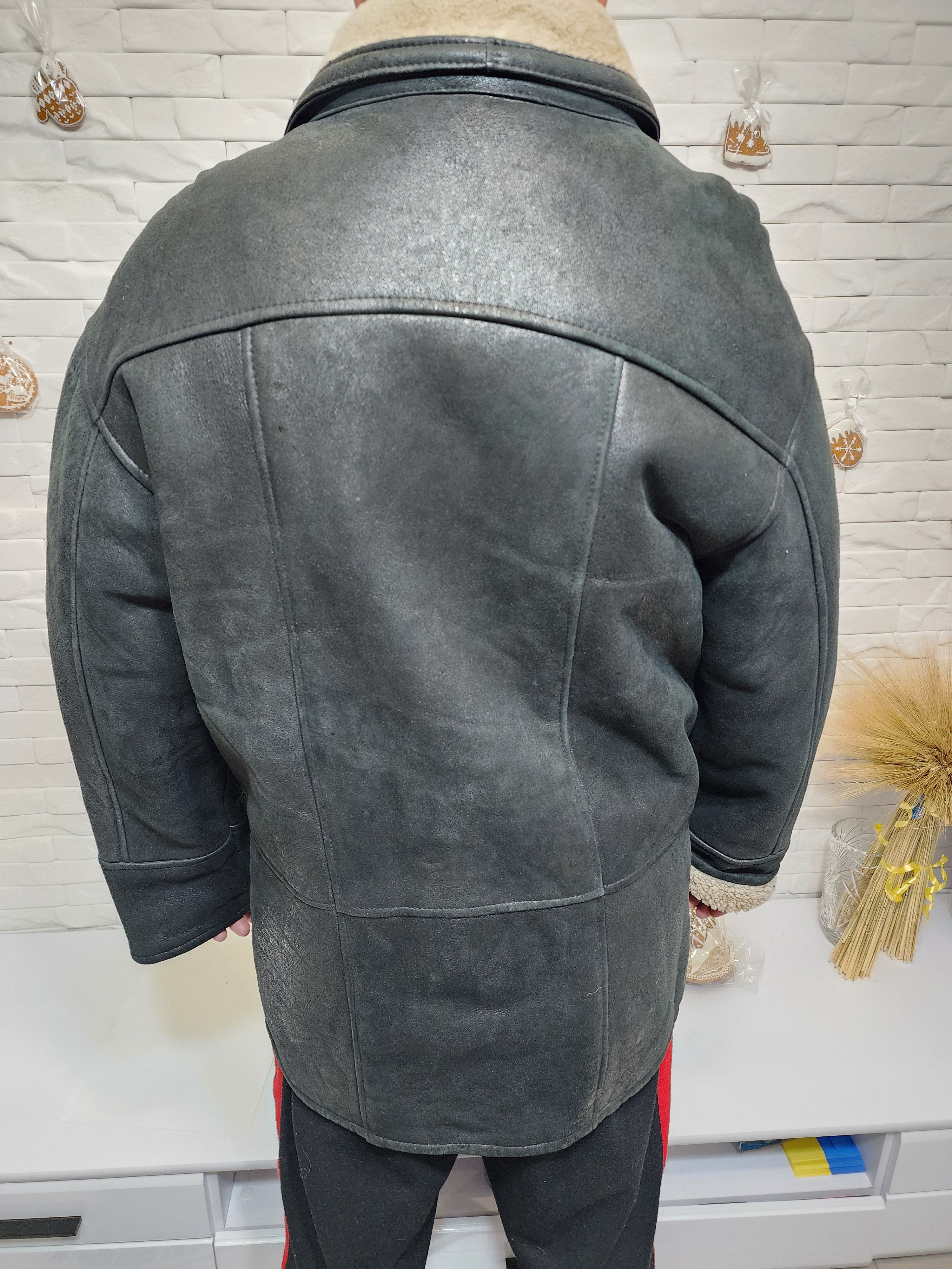 Furla Men's Black Sheepskin Coat: Genuine Fur, Button Closure Size US L / EU 52-54 / 3 - 4 Thumbnail