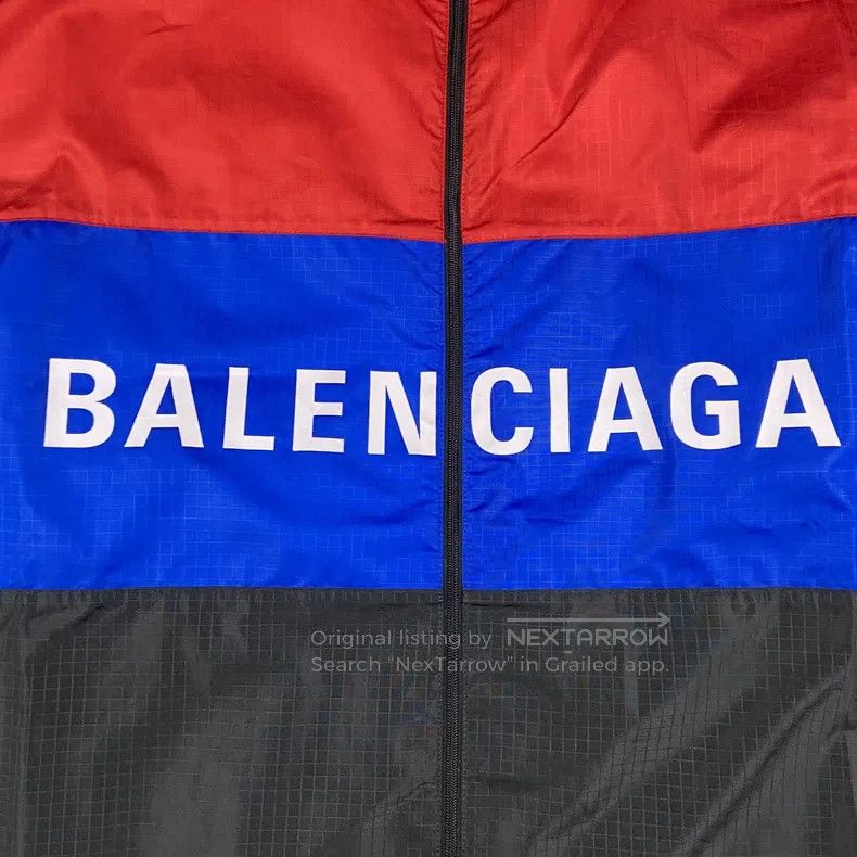 Balenciaga Balenciaga Red-blue color block letter logo windbreaker Size US S / EU 44-46 / 1 - 5 Thumbnail