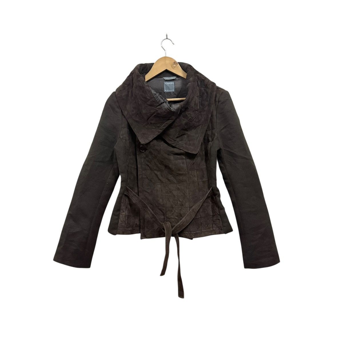 Brunello Cucinelli Tomaso Stefanelli Wrap Jacket Draped Collar Belted Size M / US 6-8 / IT 42-44 - 1 Thumbnail