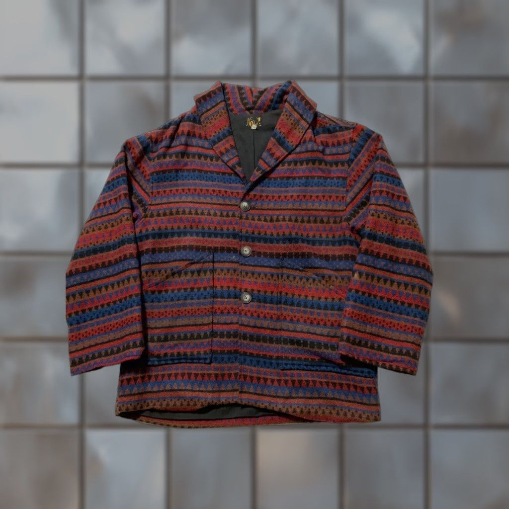 VINTAGE 90s Now Tribal Southwestern Shawl Collar Retro Cardigan Sweater Sz. M Mens