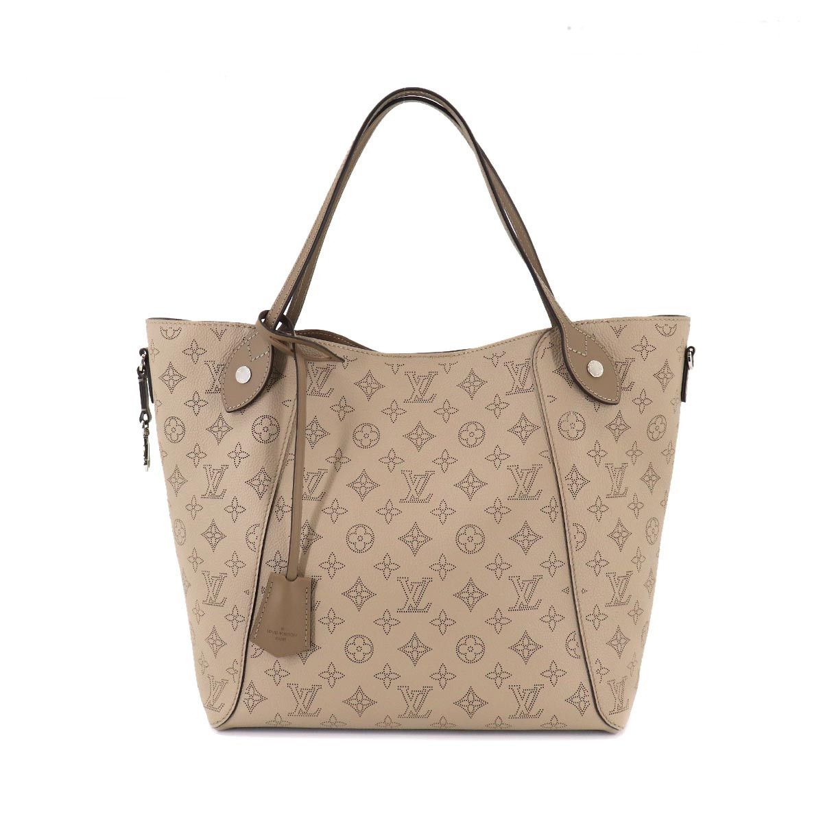 Louis Vuitton Mahina Hina MM Tote Bag Leather Galle With Pouch Silver Metal Fittings