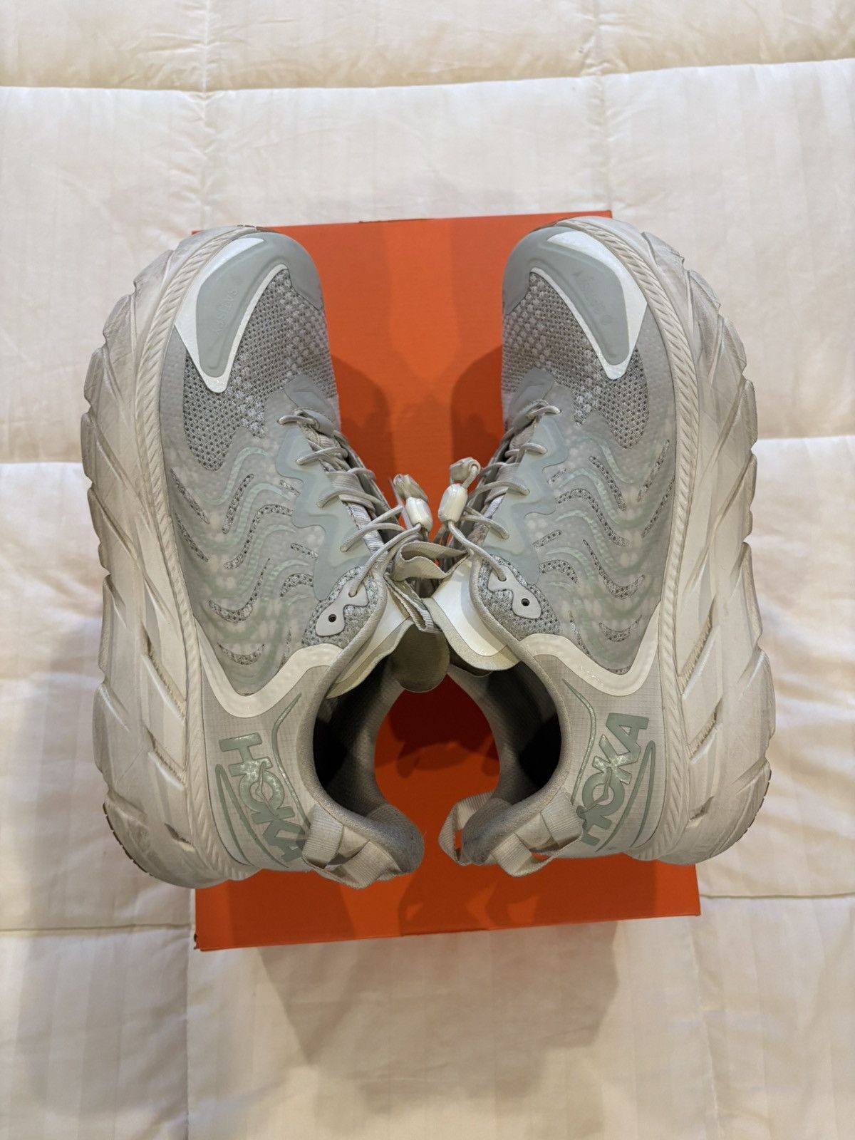 Hoka × Satisfy Satisfy Running Hoka One One Clifton LS Celadon Tint Size US 10 / EU 43 - 5 Thumbnail