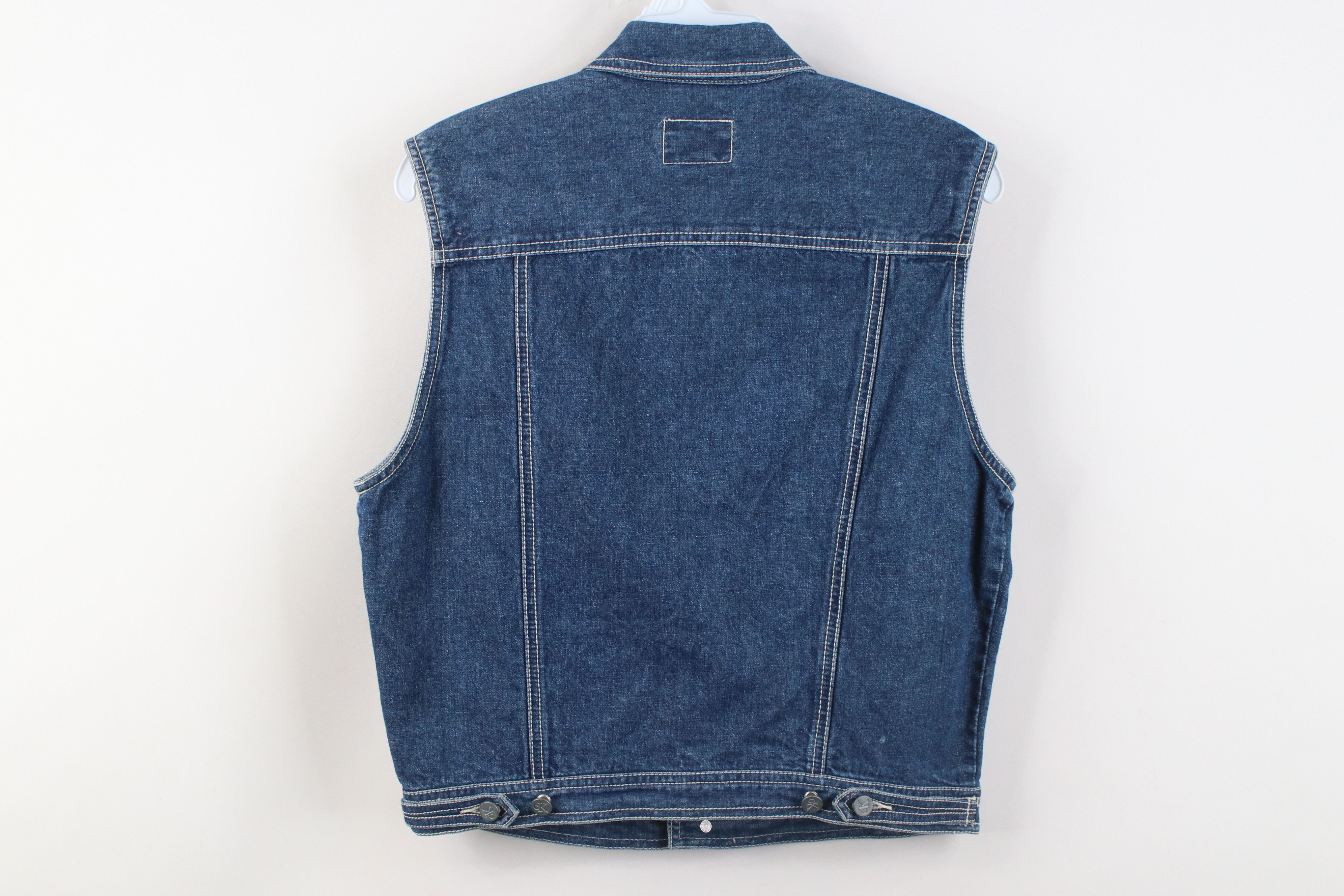 Calvin Klein Vintage 90s Calvin Klein Cropped Denim Trucker Vest Jacket Size M / US 6-8 / IT 42-44 - 11 Thumbnail