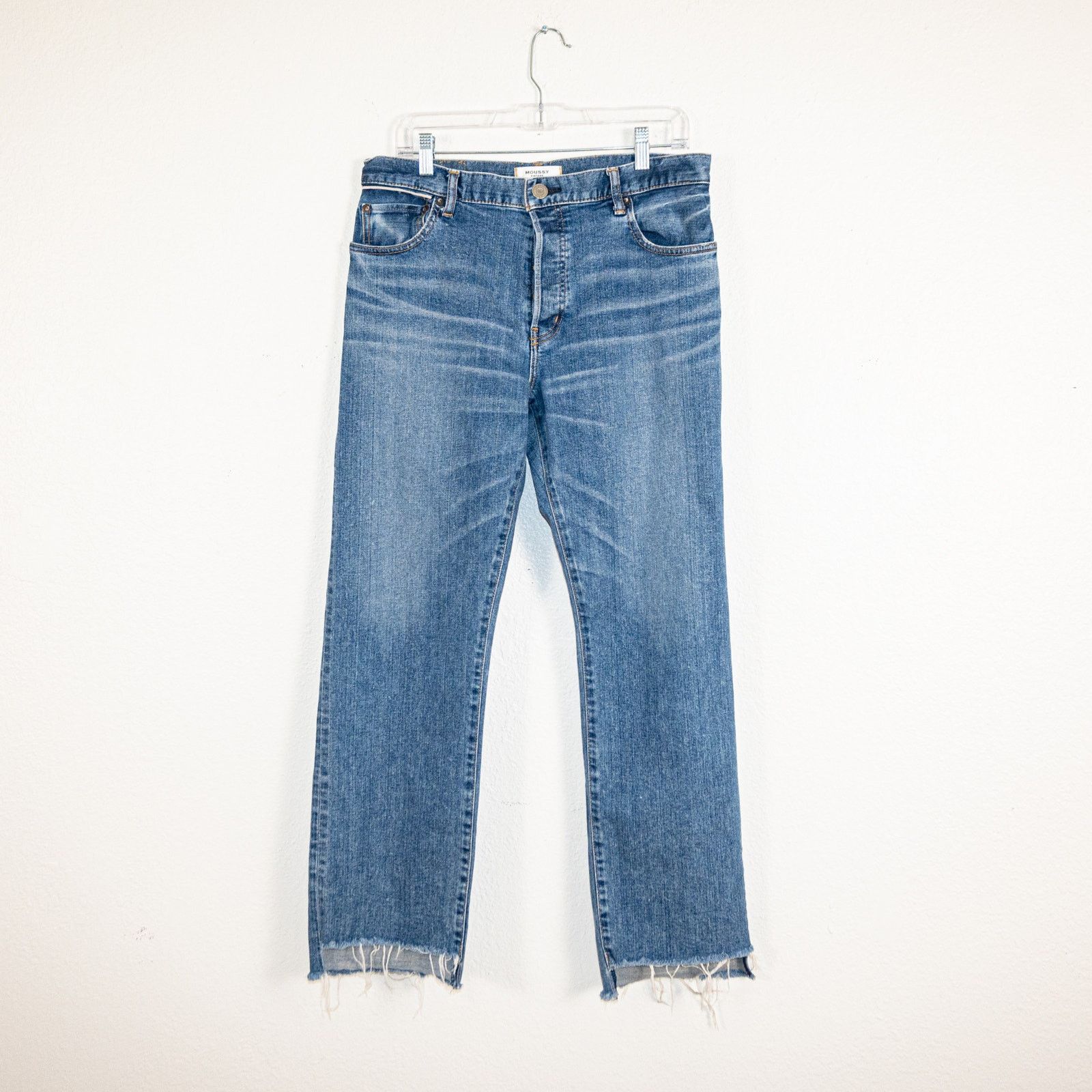 MOUSSY MOUSSY Vintage Harris Straight Denim Jeans fray Step Hem Size 31" - 2 Thumbnail