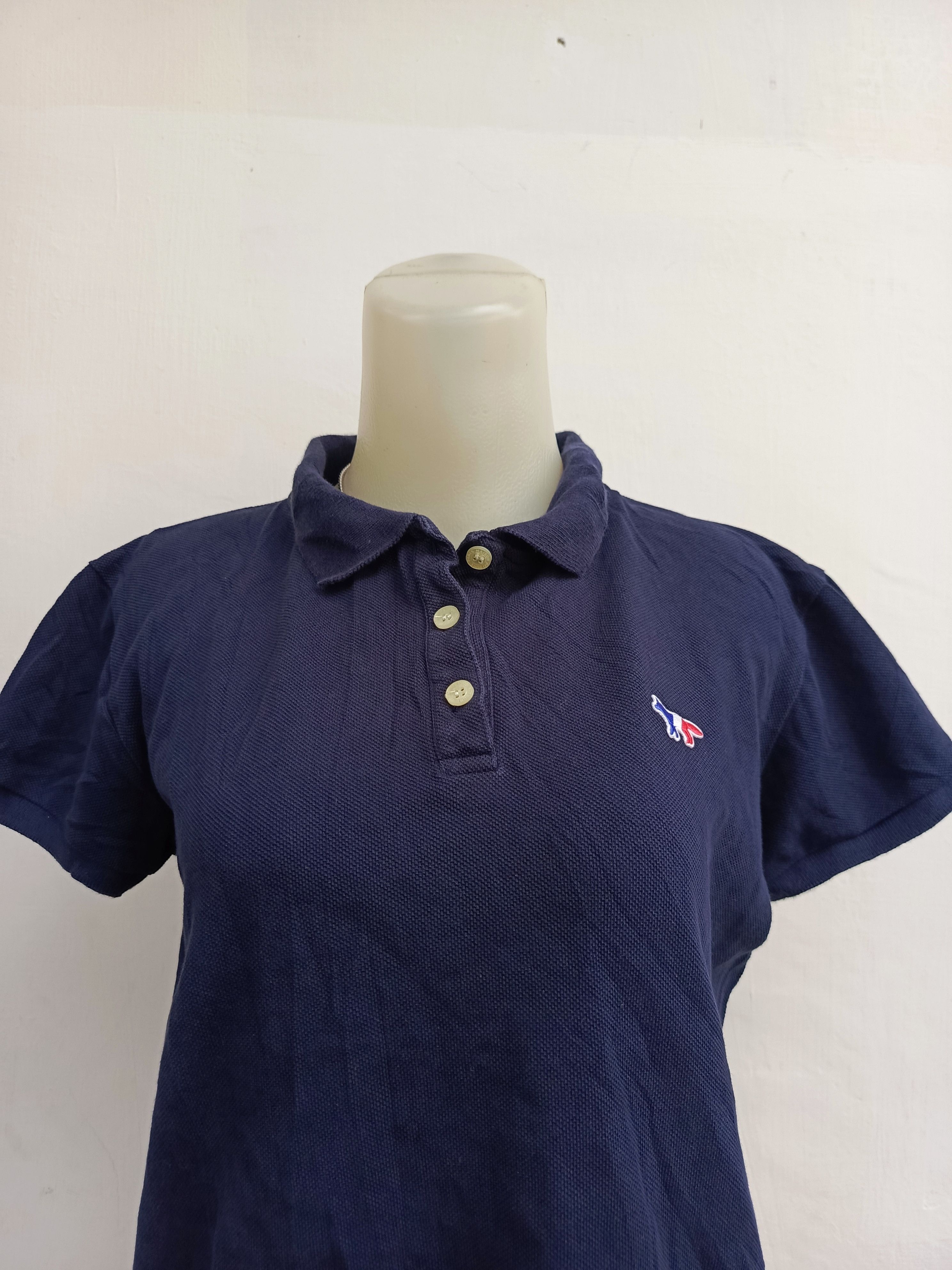 Maison Kitsune Maison Kitsuné Navy Polo Shirt Size S / US 4 / IT 40 - 2 Thumbnail