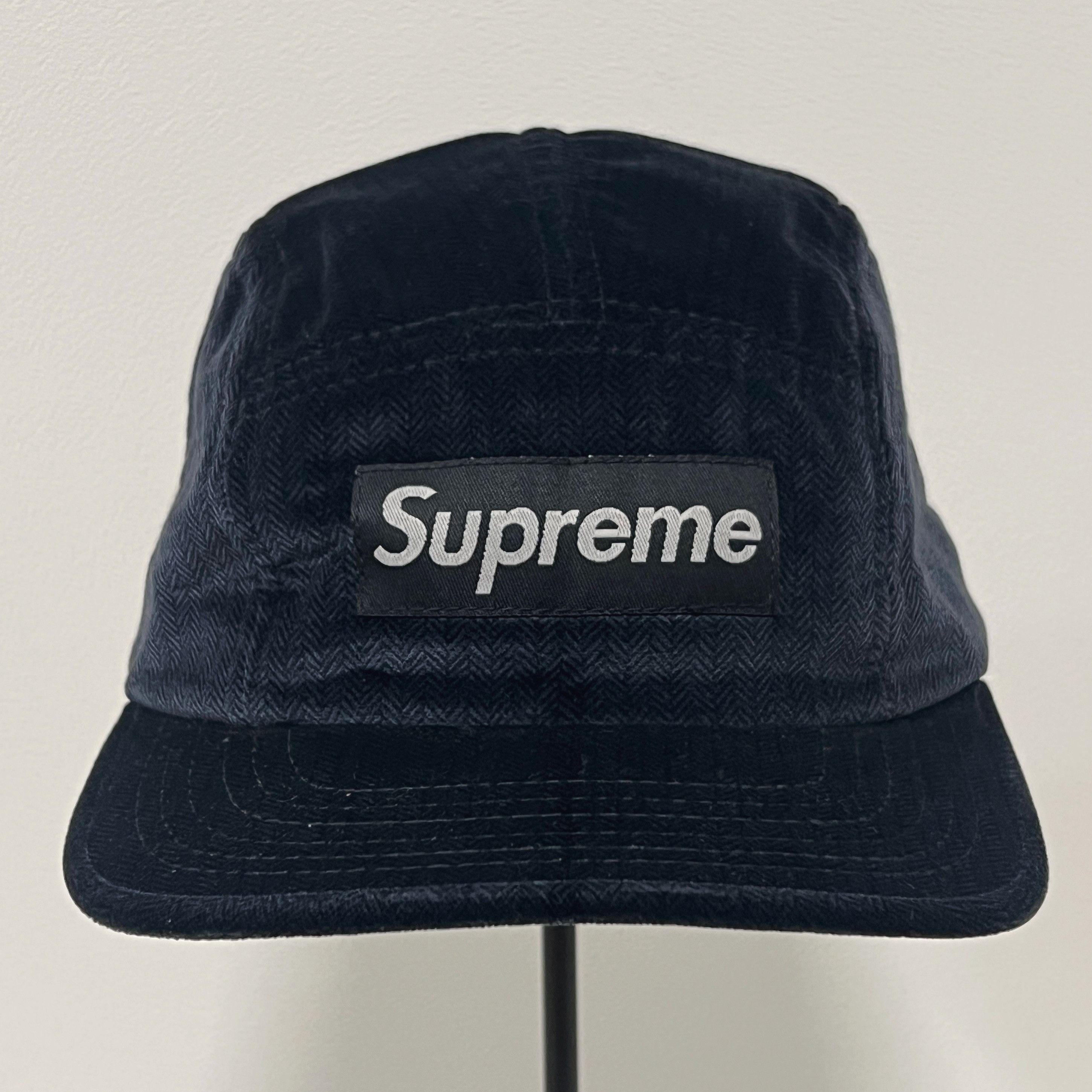 Supreme Supreme 2008 Herringbone Camp Cap Navy Size ONE SIZE - 1 Thumbnail