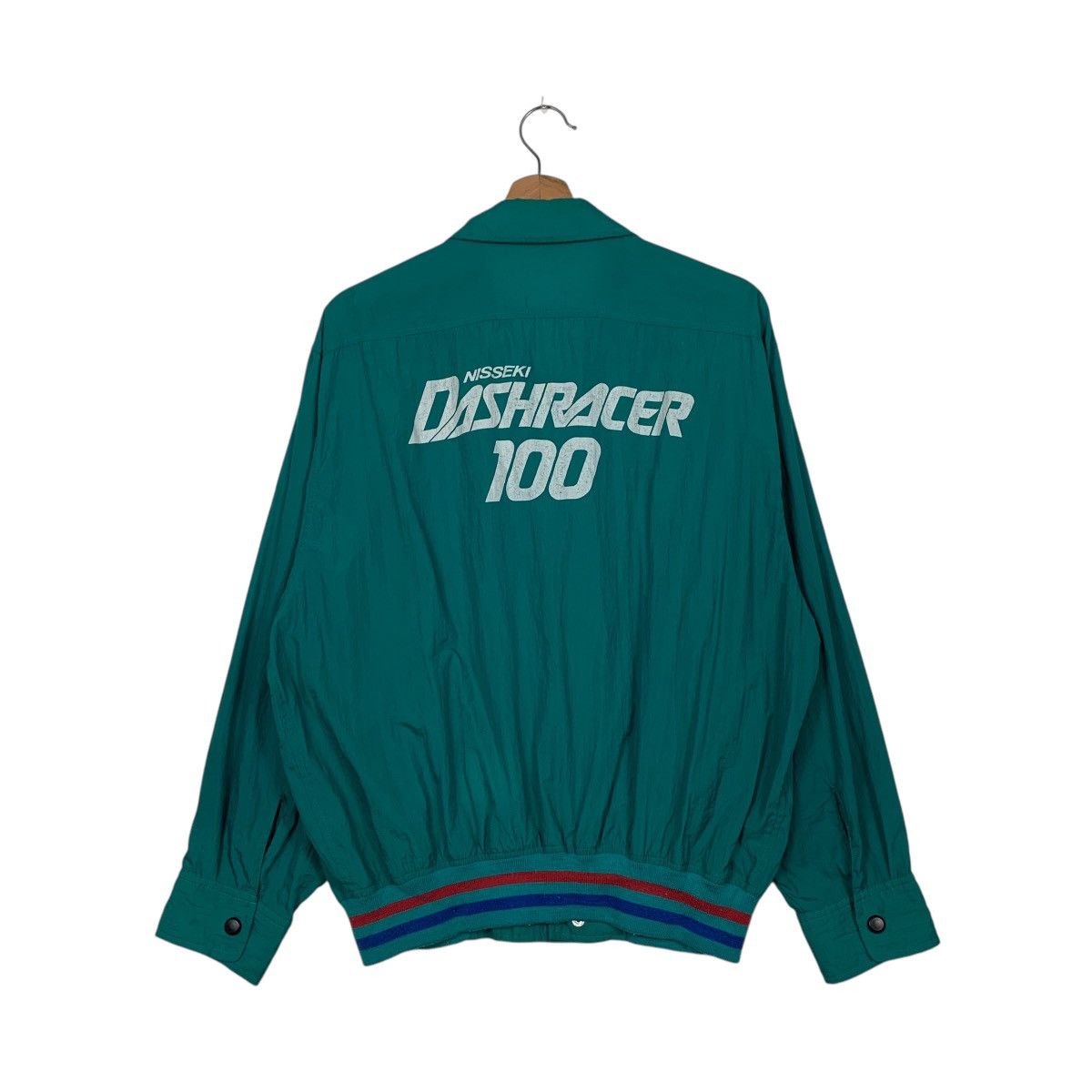 Japanese Brand NISSEKI DASHRACER 100 Green Collar Light Jacket #1661-C74 Size US L / EU 52-54 / 3 - 1 Thumbnail