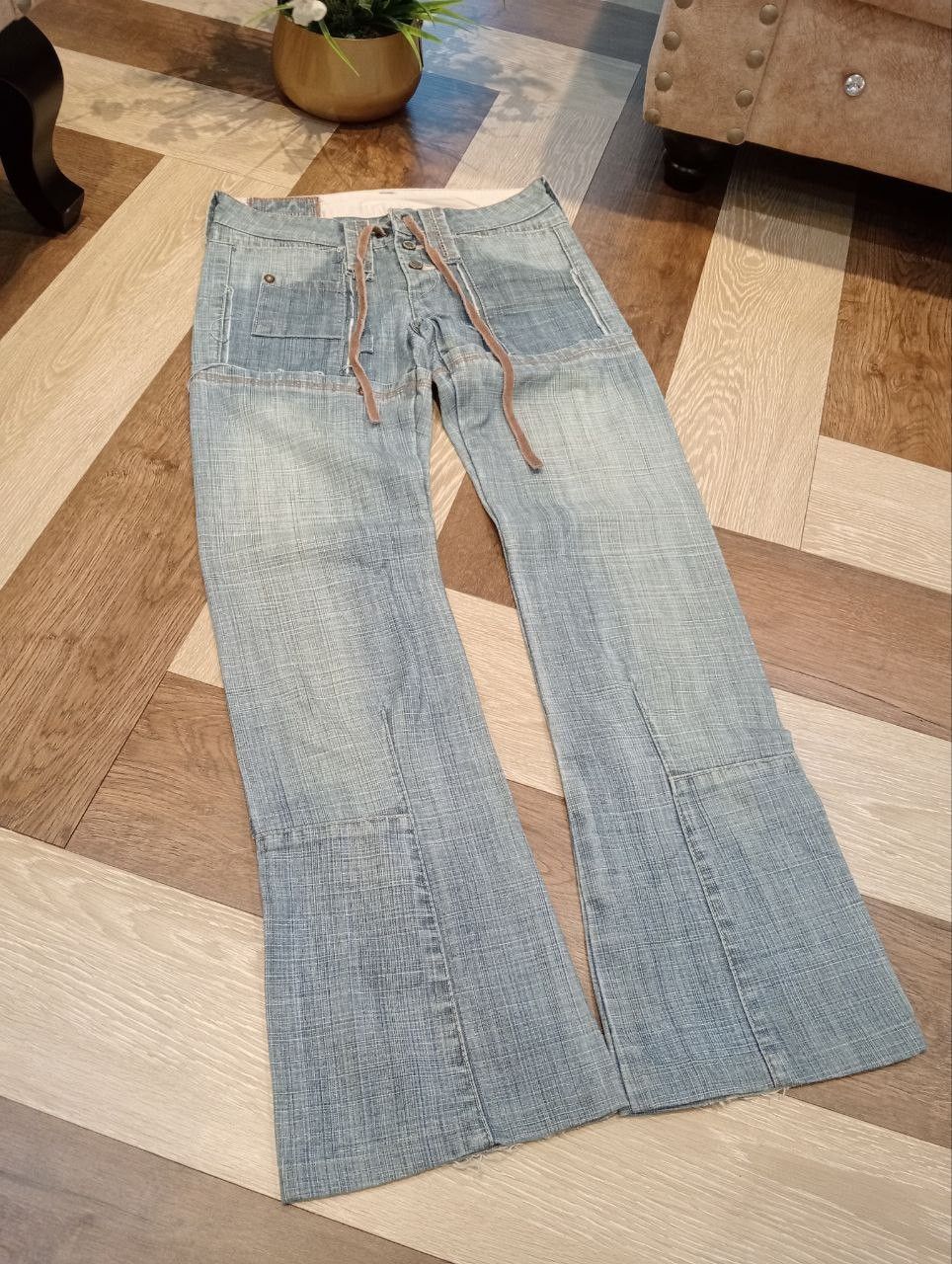Marithe + Francois Girbaud MARITHE FRANCOIS GIRBAUD BANDAGE DENIM FLARED PANTS Size 29" - 3 Thumbnail