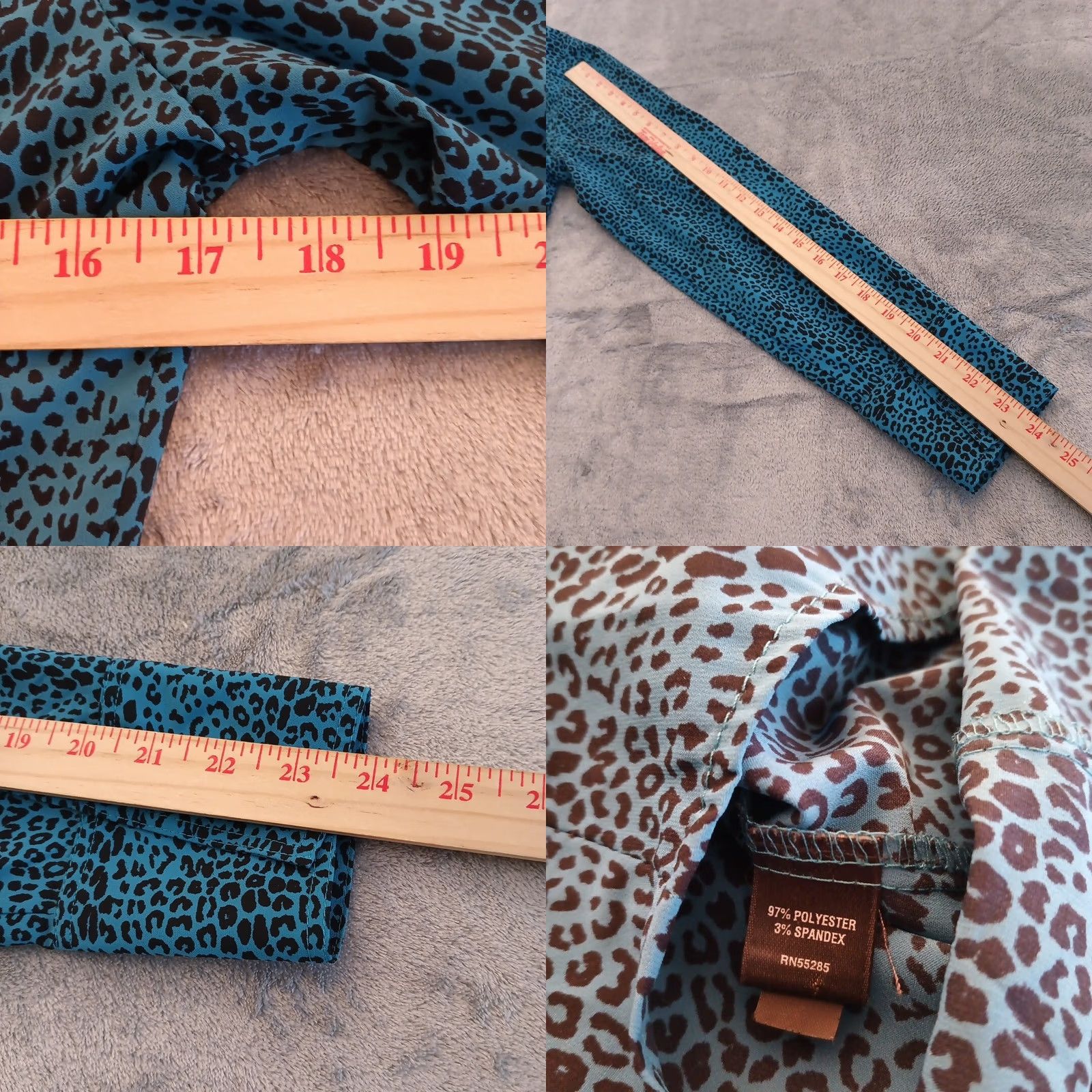 Express Express Pullover Shirt Womens Small Blue Animal Print Roll Tab Long Sleeve Size S / US 4 / IT 40 - 8 Thumbnail