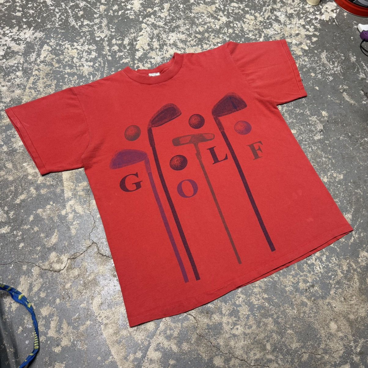 Vintage Vintage Golf All Over Front Big Graphic Red 90s Tshirt Size US L / EU 52-54 / 3 - 10 Thumbnail
