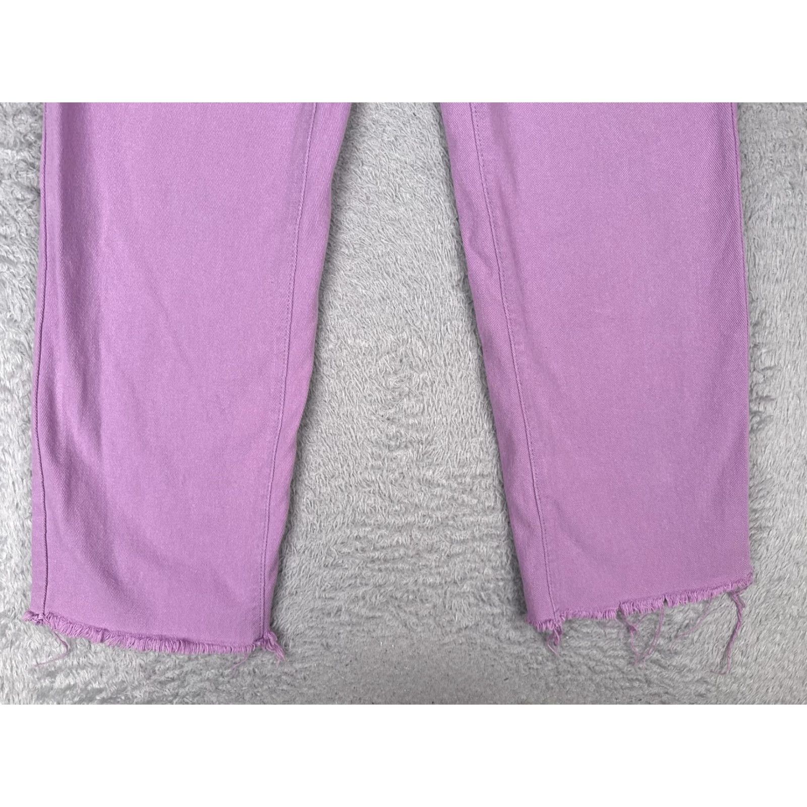 Shein SHEIN Jeans Purple High Rise Straight Leg Raw Hem Denim Pants 22x29 Women XS-2 Size 26" / US 2 / IT 38 - 2 Thumbnail
