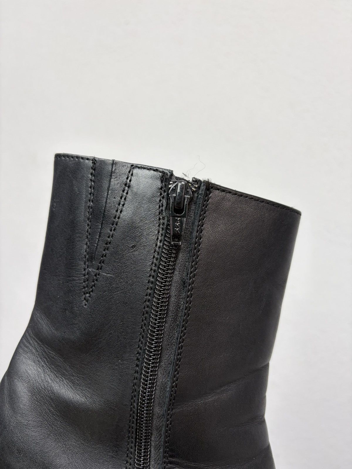Hedi Slimane Vintage Italian AS 98 Rick Owens Style Leather Biker Boots Size US 8.5 / EU 41-42 - 21 Thumbnail