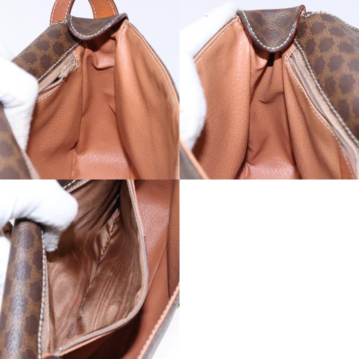 Celine CELINE Macadam Canvas Shoulder Bag Pvc Leather Brown Gold Size ONE SIZE - 12 Thumbnail