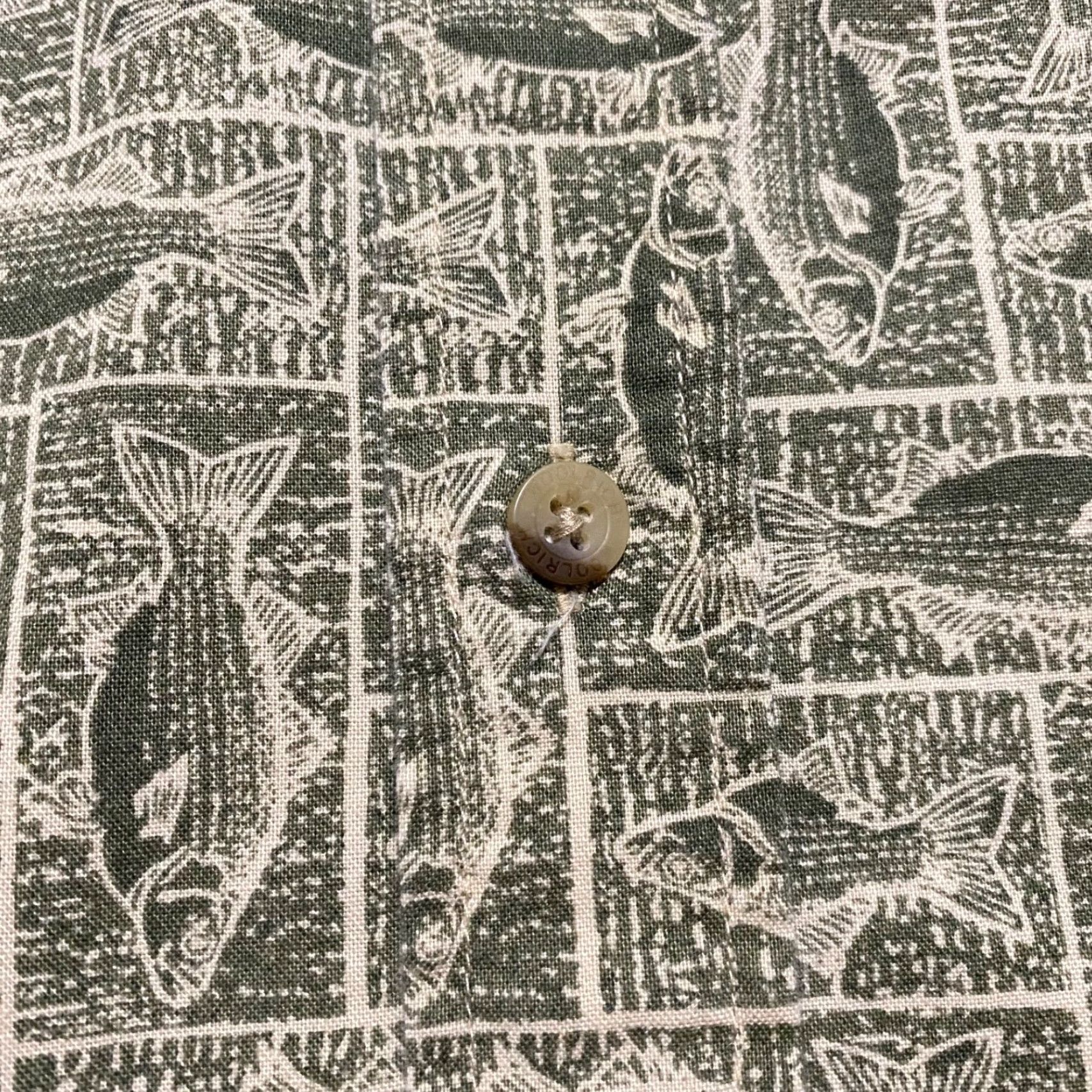 Vintage Woolrich Shirt XL Mens Green Fish Print Button-Up Short Sleeve 100% Cotton Size US XL / EU 56 / 4 - 7 Thumbnail