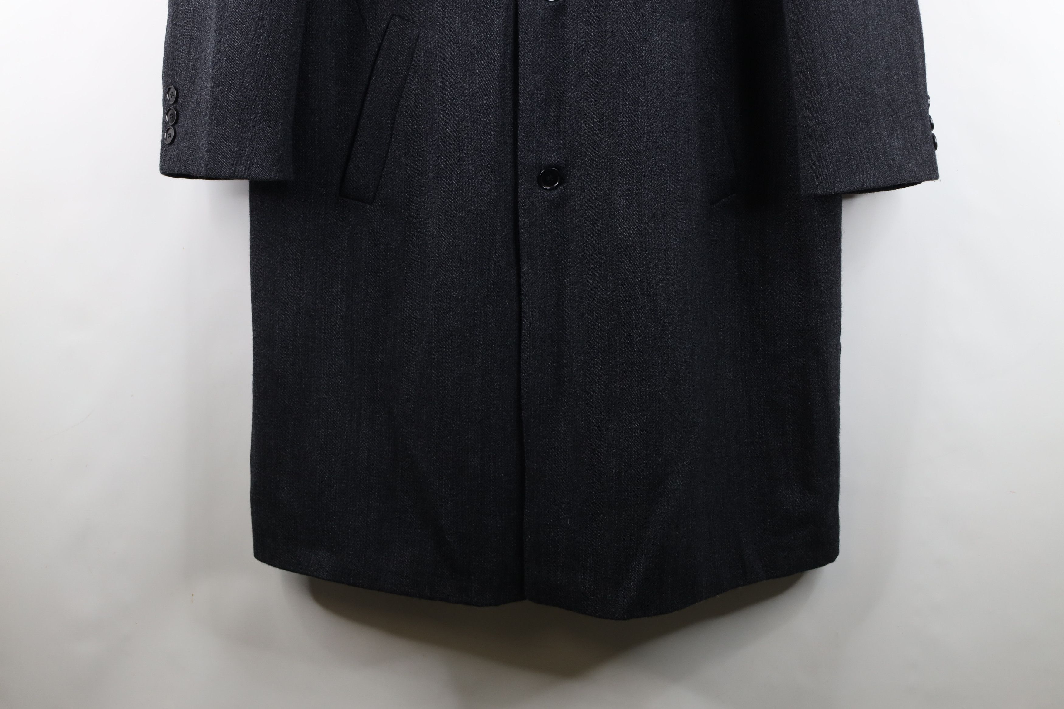 Vintage Vintage 90s Streetwear Tweed Button Overcoat Jacket Gray Size US XXL / EU 58 / 5 - 3 Thumbnail