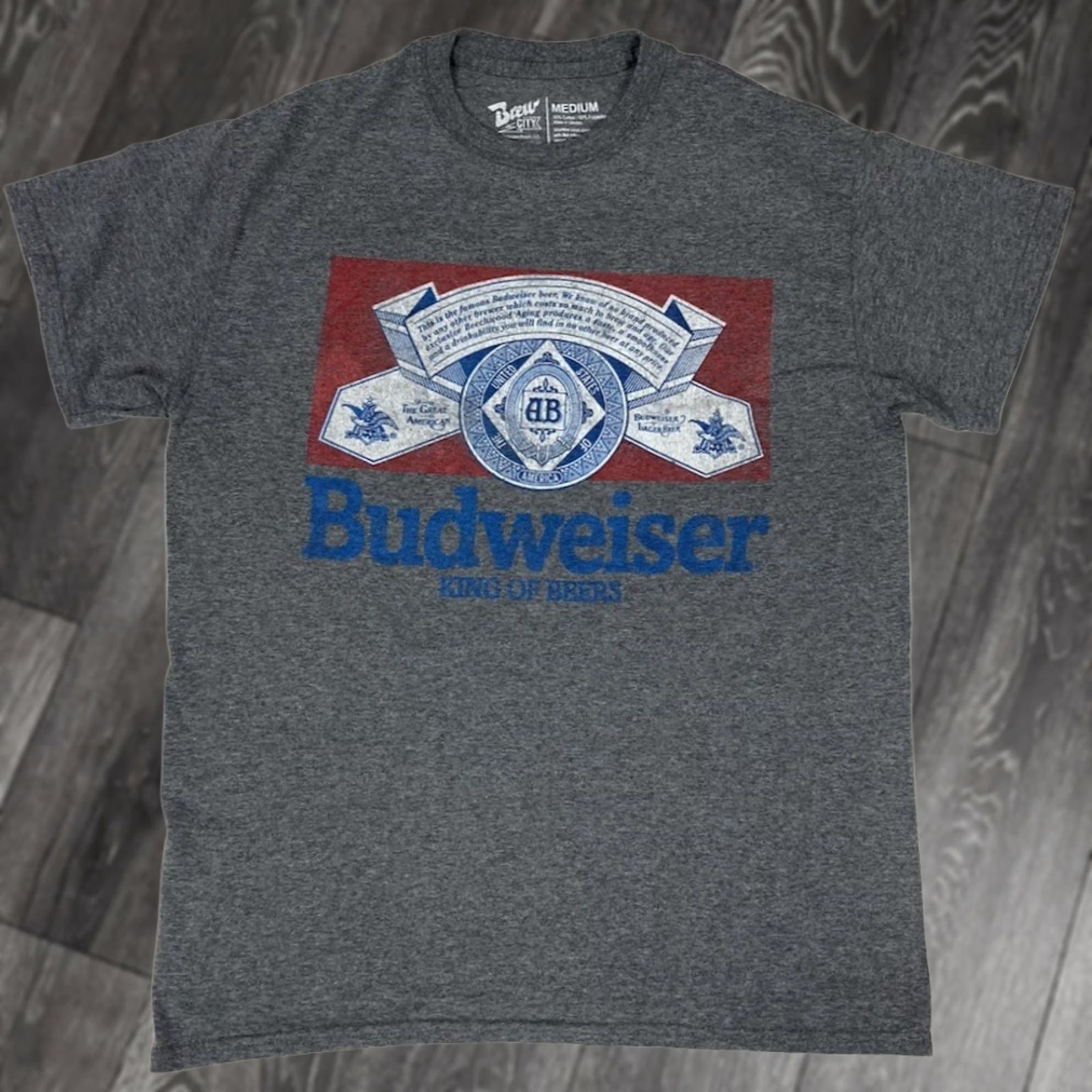 Budweiser VINTAGE Budweiser Logo Graphic Shirt Men Medium Gray Short Sleeve Size US M / EU 48-50 / 2 - 1 Thumbnail