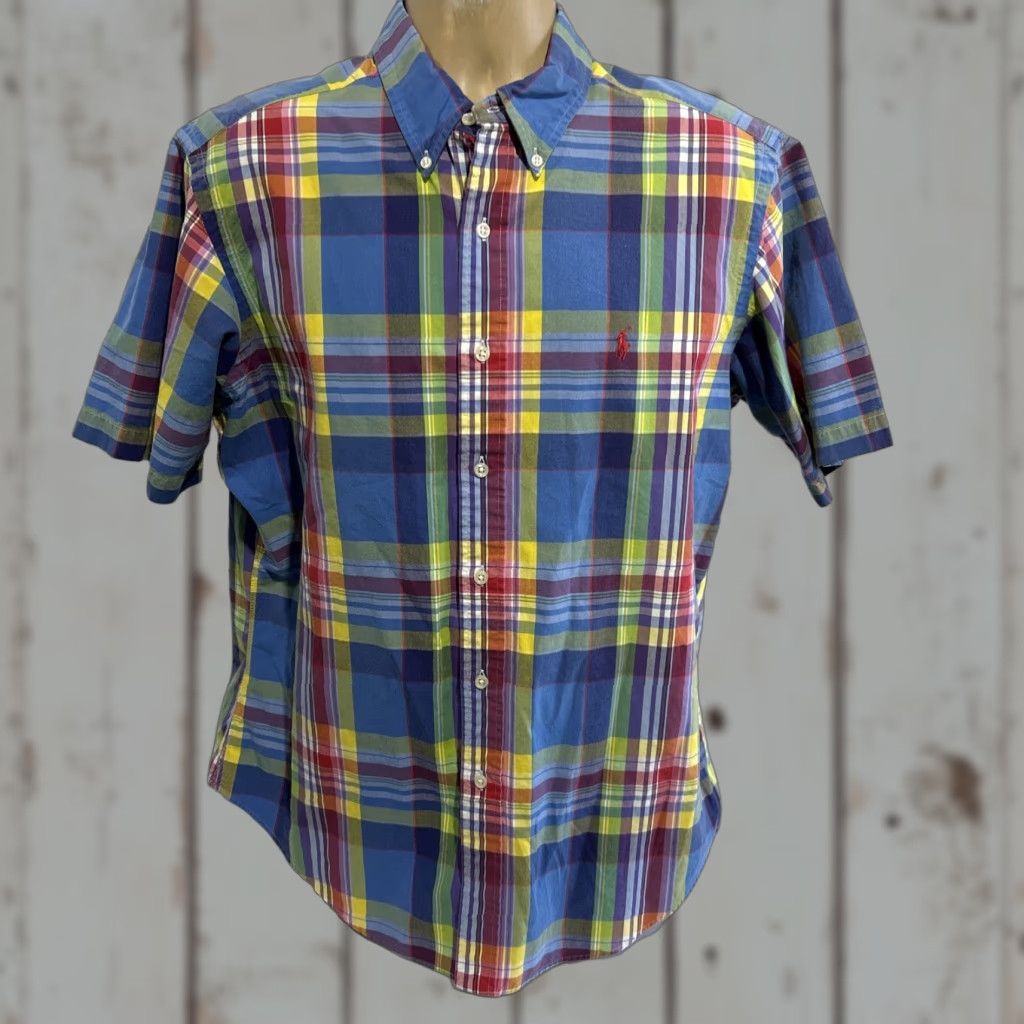 Polo Ralph Lauren Polo Ralph Lauren Plaid Oxford Madras Button Down Shirt L Multi Men Classic Fit Short Sleeve Size US L / EU 52-54 / 3 - 1 Thumbnail