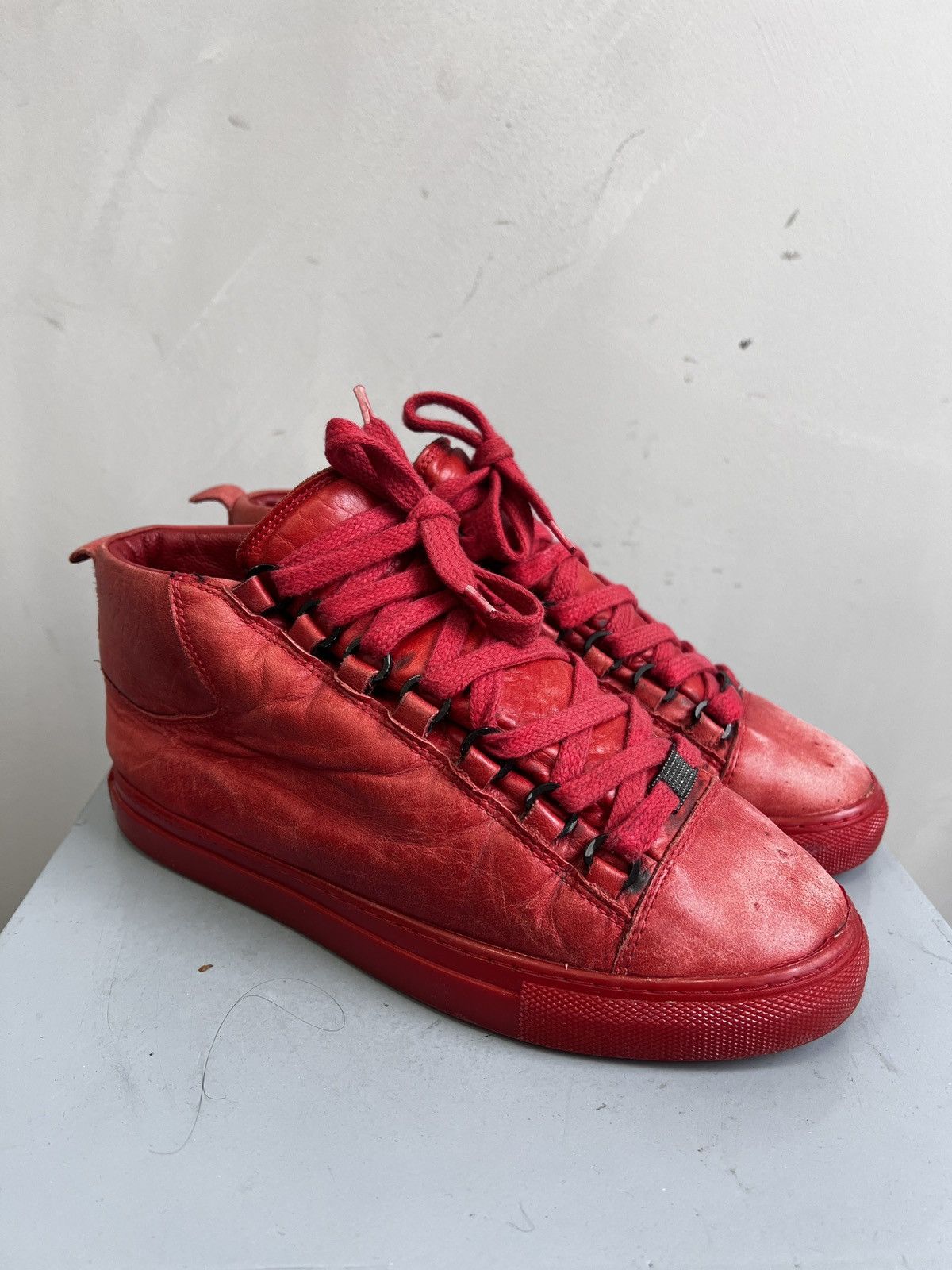 Designer × Vintage Vintage FADED BALENCIAGA STYLE LEATHER BOOTS SHOES Size US 9 / IT 39 - 7 Thumbnail