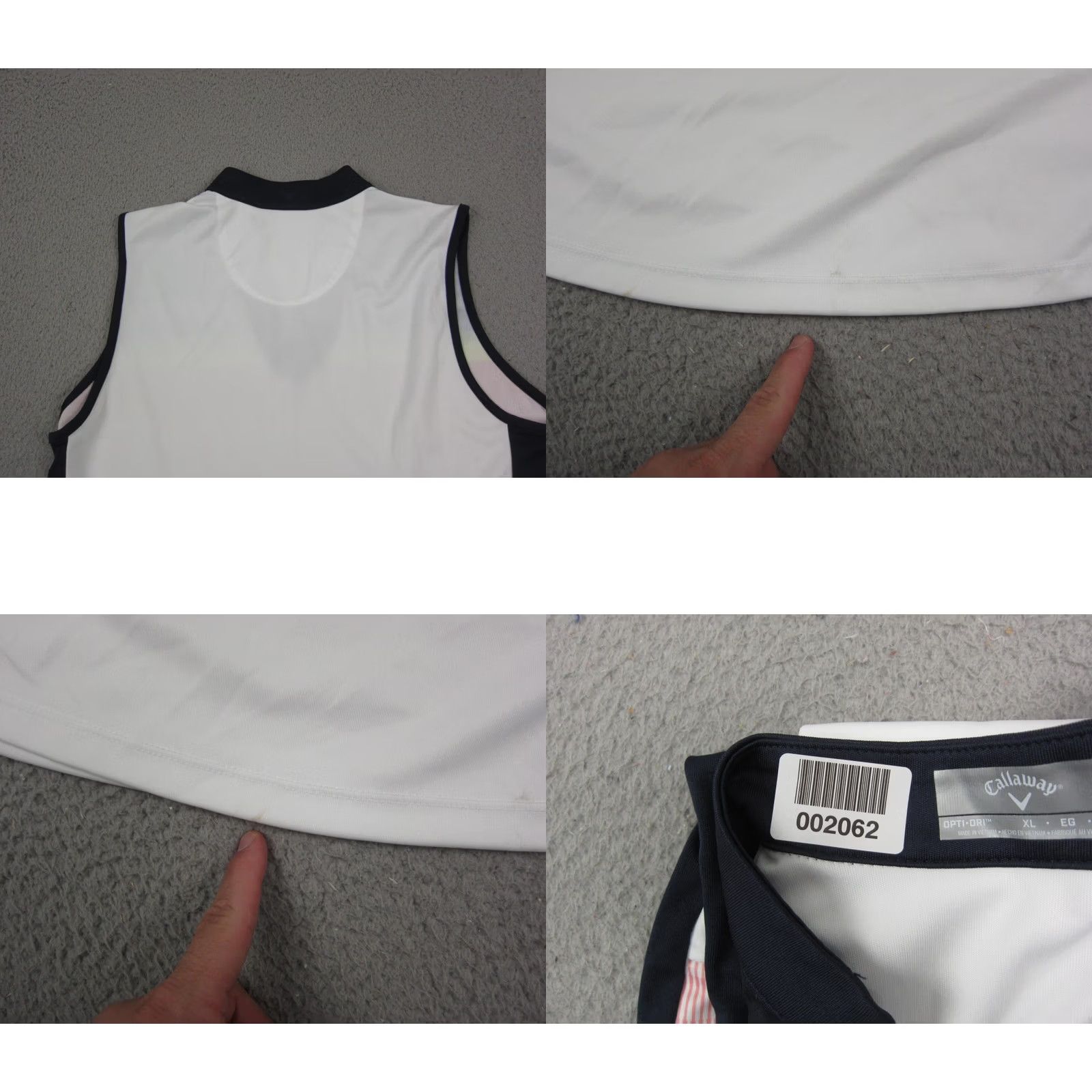 Callaway Callaway Shirt Womens XL White Striped Opti-Dri Golf Tank Sleeveless Classic Breathable Summer Casual Womens XL Size XL / US 12-14 / IT 48-50 - 8 Thumbnail