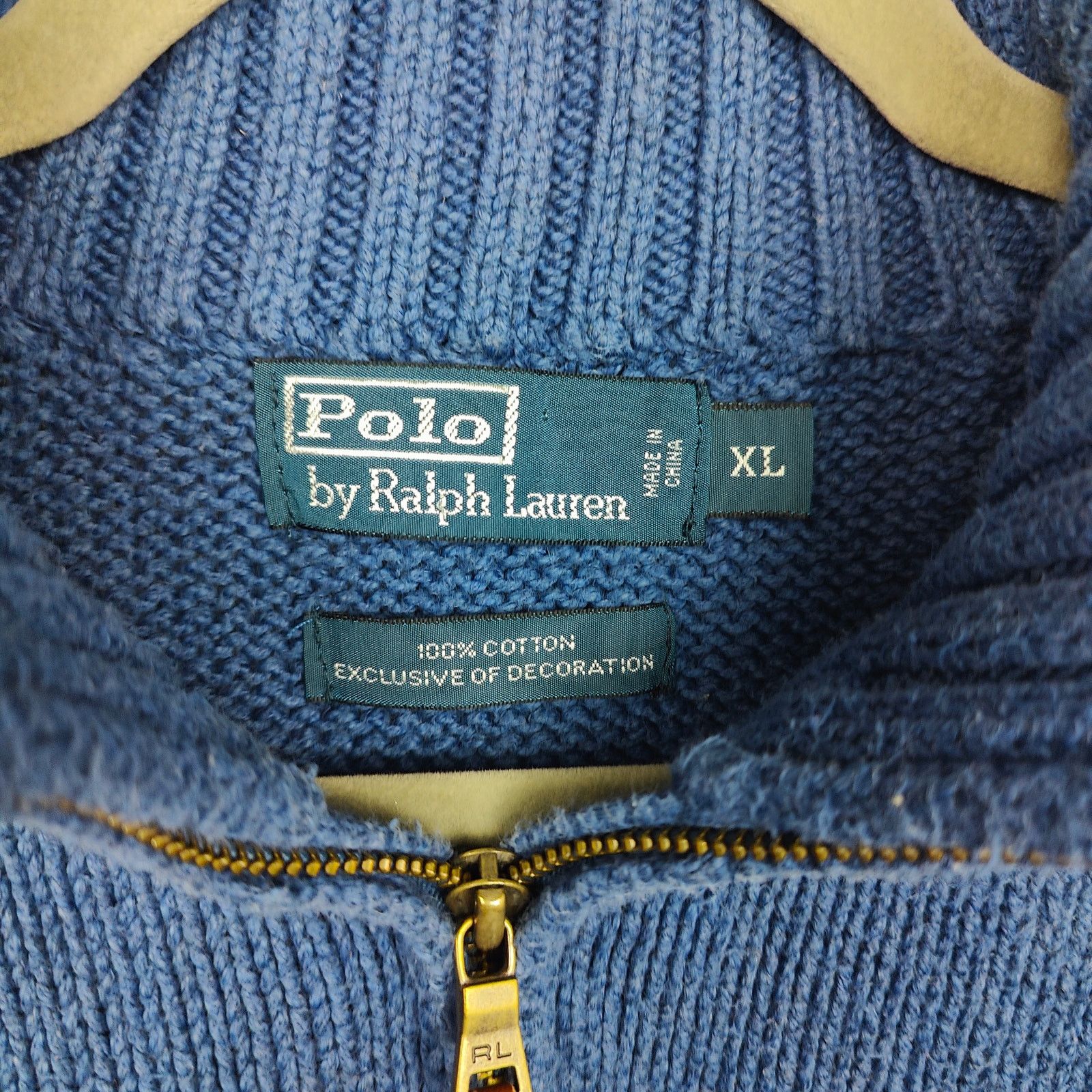 Polo Ralph Lauren Vintage Polo Ralph Lauren 1/4 Zip Sweater Mens XL Blue Size US XL / EU 56 / 4 - 3 Thumbnail