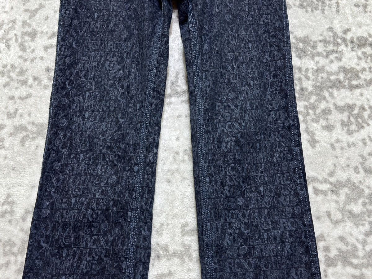 Quicksilver Vintage Roxy Monogram Graphic Bush Pants Low Rise Denim Size 32" / US 10 / IT 46 - 6 Thumbnail