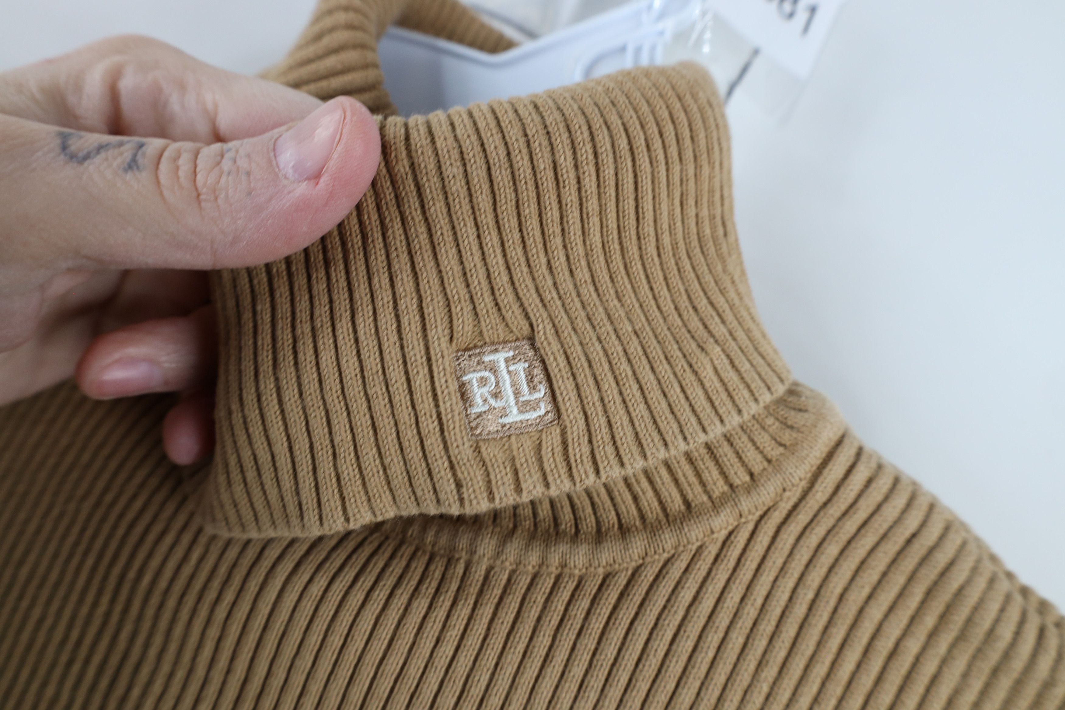 Ralph Lauren × Vintage Vintage 90s Ralph Lauren Ribbed Knit Turtleneck Sweater Size L / US 10 / IT 46 - 4 Thumbnail