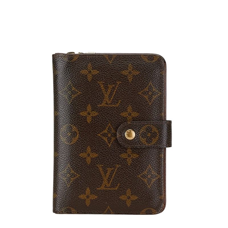 Louis Vuitton Louis Vuitton Louis Vuitton Monogram Bifold Wallet Brown PVC Leather Canvas Short Wallet M61207 in Very Good Condition Size ONE SIZE - 1 Thumbnail