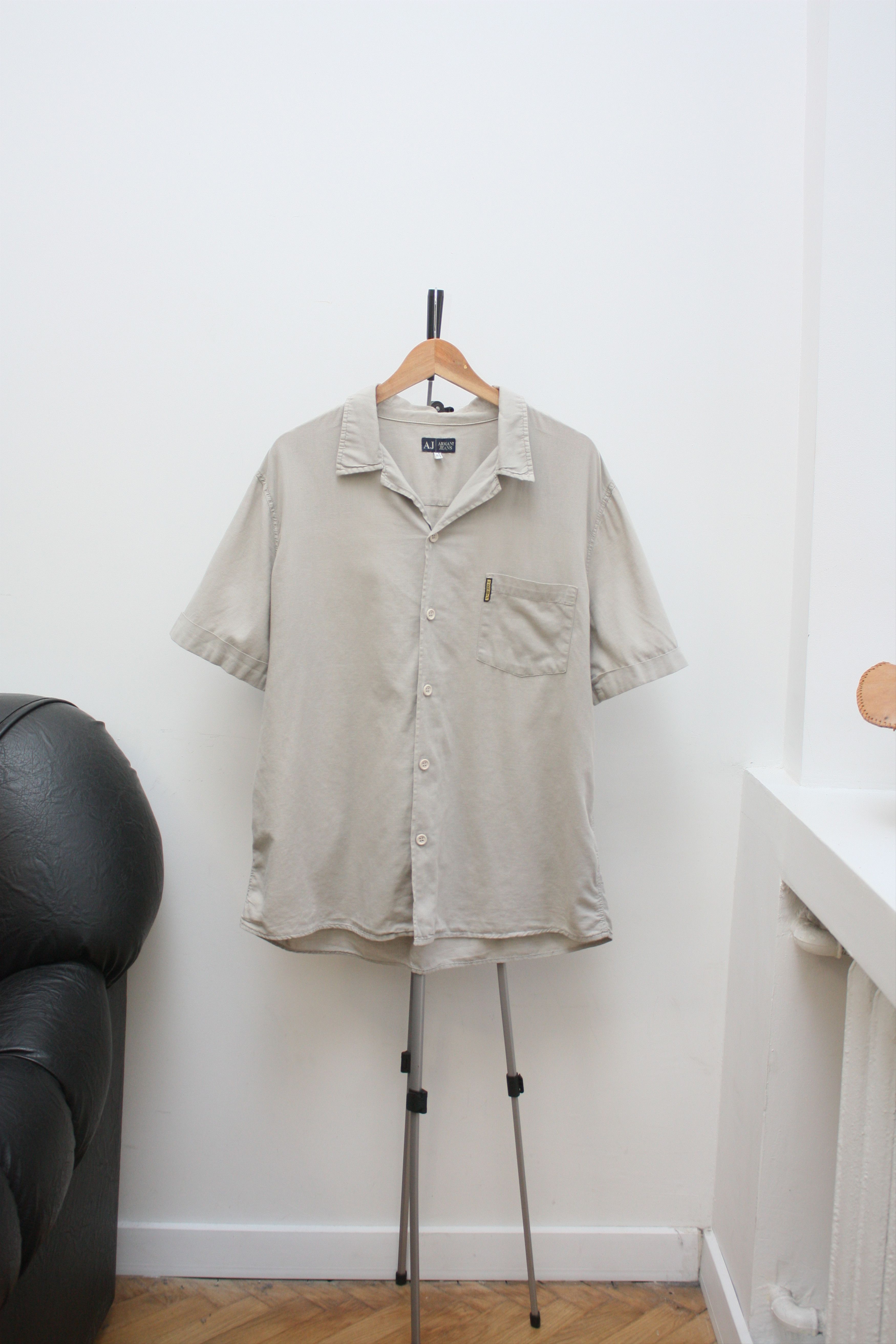 Armani Armani Jeans Vintage Linen Blend Short Sleeve Shirt Size US L / EU 52-54 / 3 - 2 Thumbnail