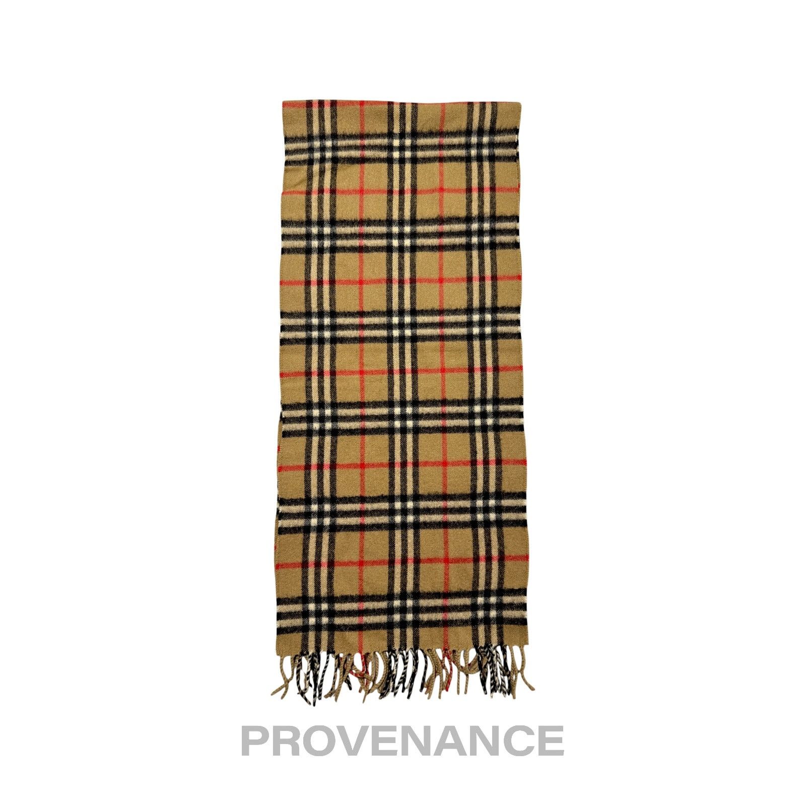Burberry 🔴 Vintage Burberrys Scarf Nova Check 100% Cashmere Camel Size ONE SIZE - 3 Thumbnail
