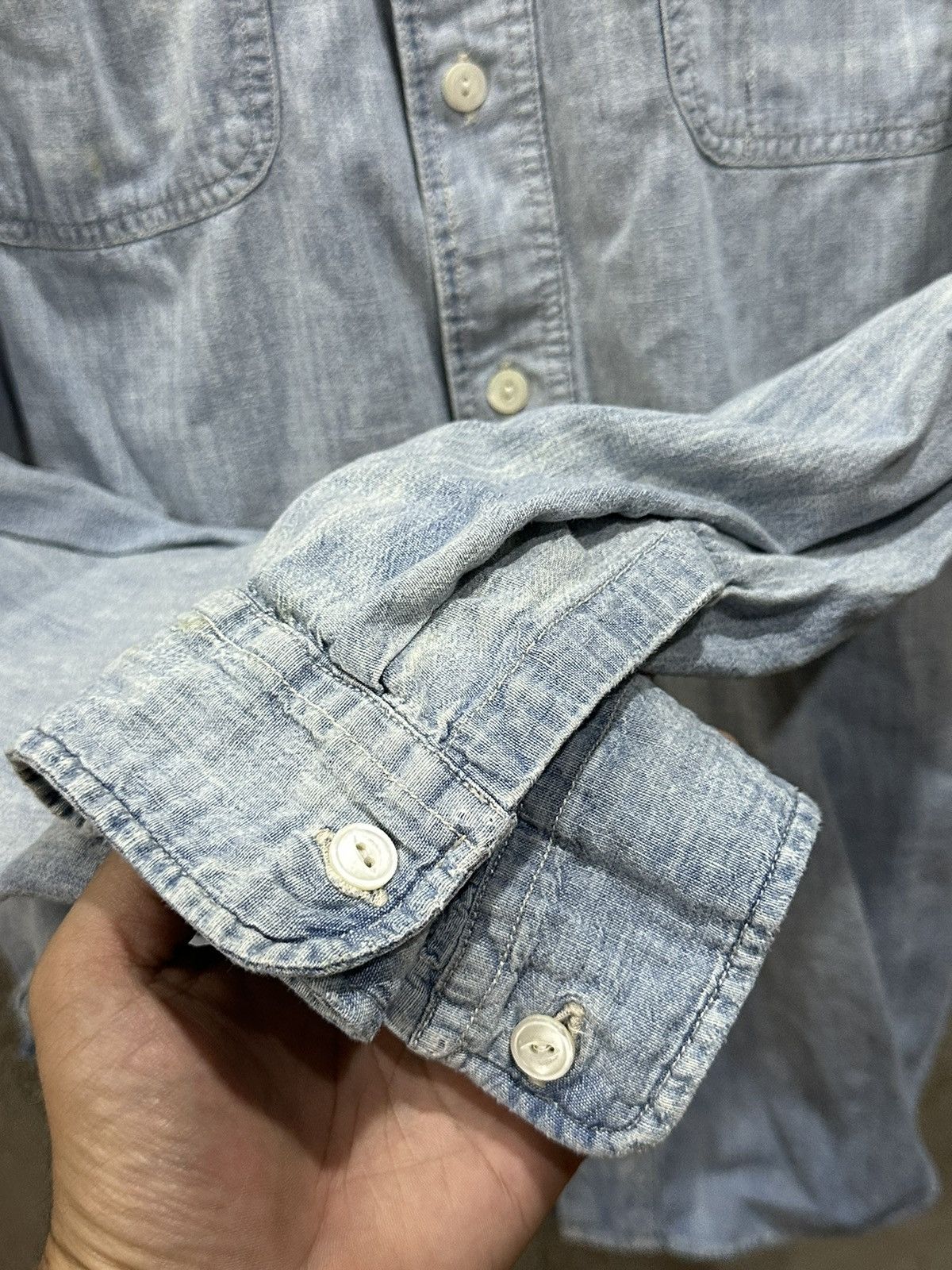 RRL Ralph Lauren Vintage RRL Polo Ralph Lauren Wash Denim Shirt Size US M / EU 48-50 / 2 - 9 Thumbnail
