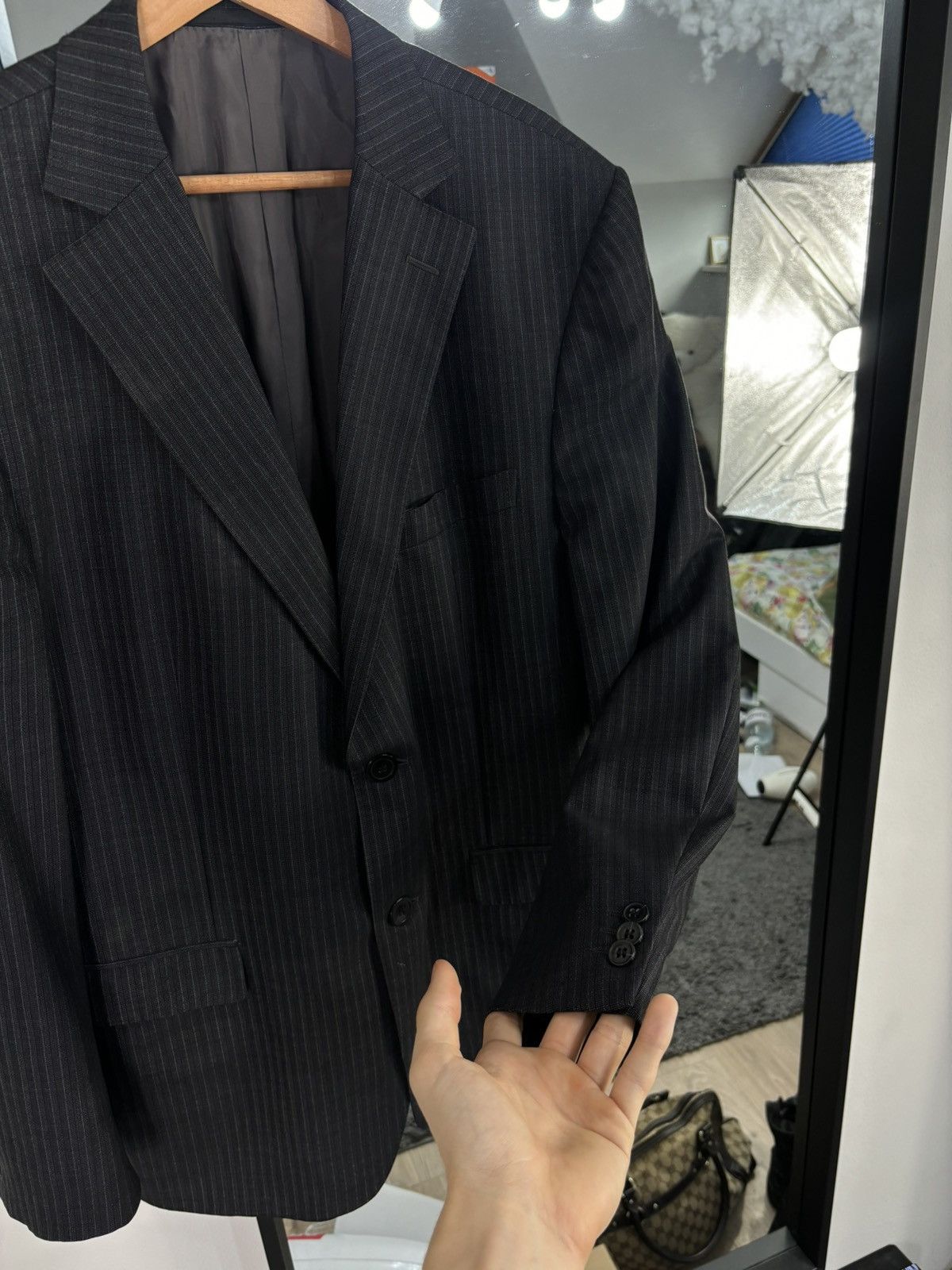 Ermenegildo Zegna × Z Zegna Vintage 90s Striped Blazer Jacket Zegna Luxury Elegant Suit Size 40R - 1 Thumbnail
