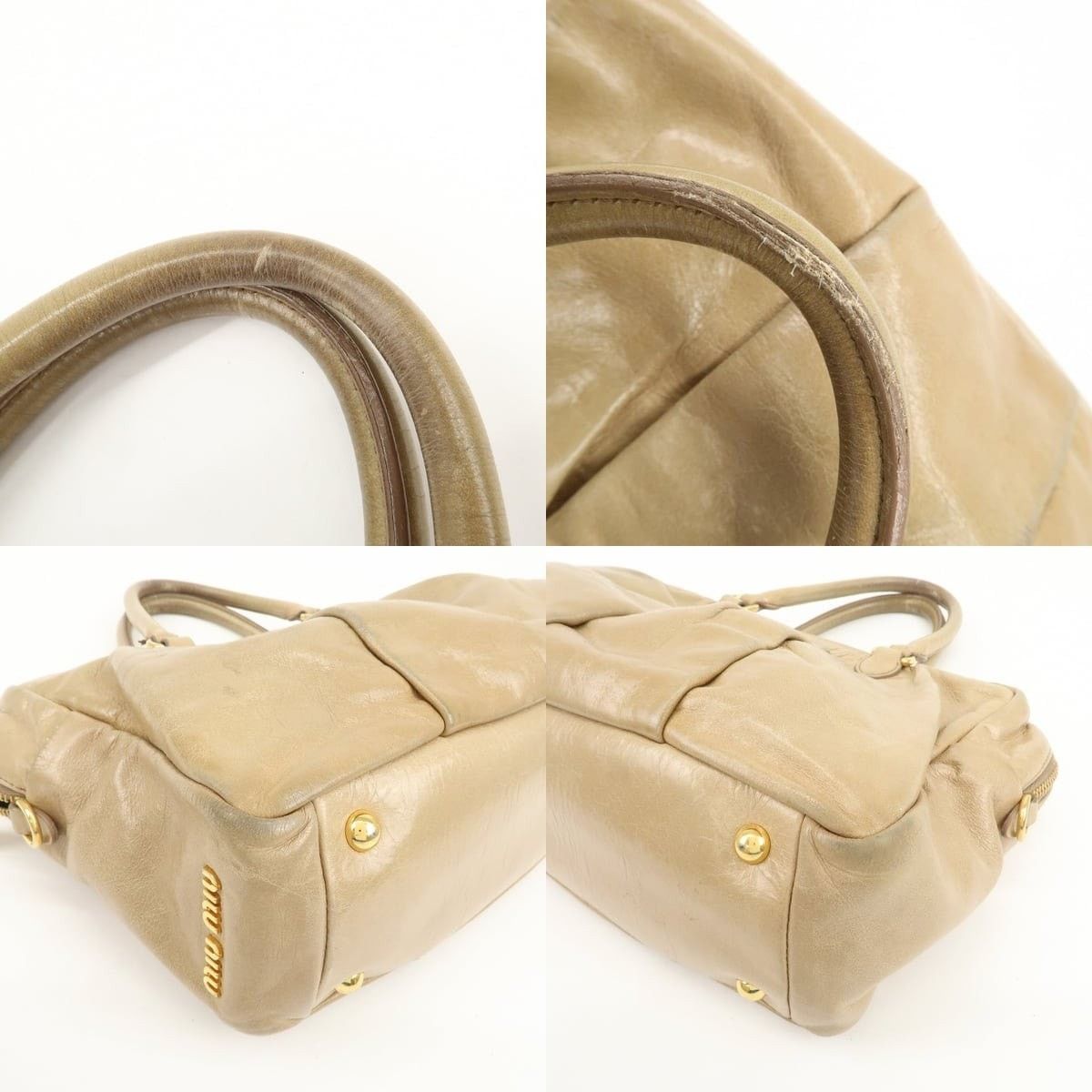 Miu Miu Miu Miu Nappa Leather Satchel Tan Size ONE SIZE - 4 Thumbnail