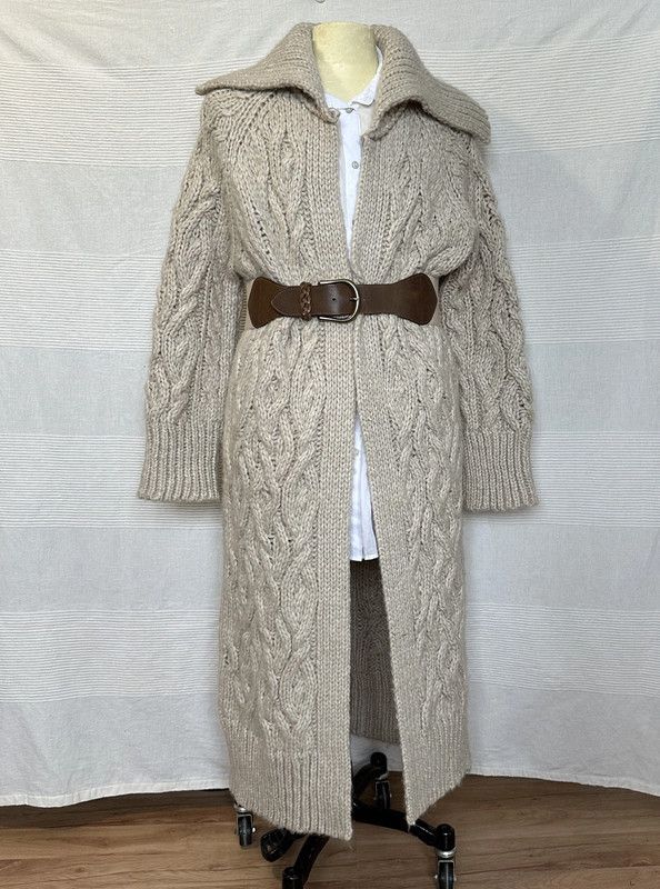 Zara Long Sweater coat Cardigan Beige Thick oversize cozi Size L / US 10 / IT 46 - 1 Thumbnail