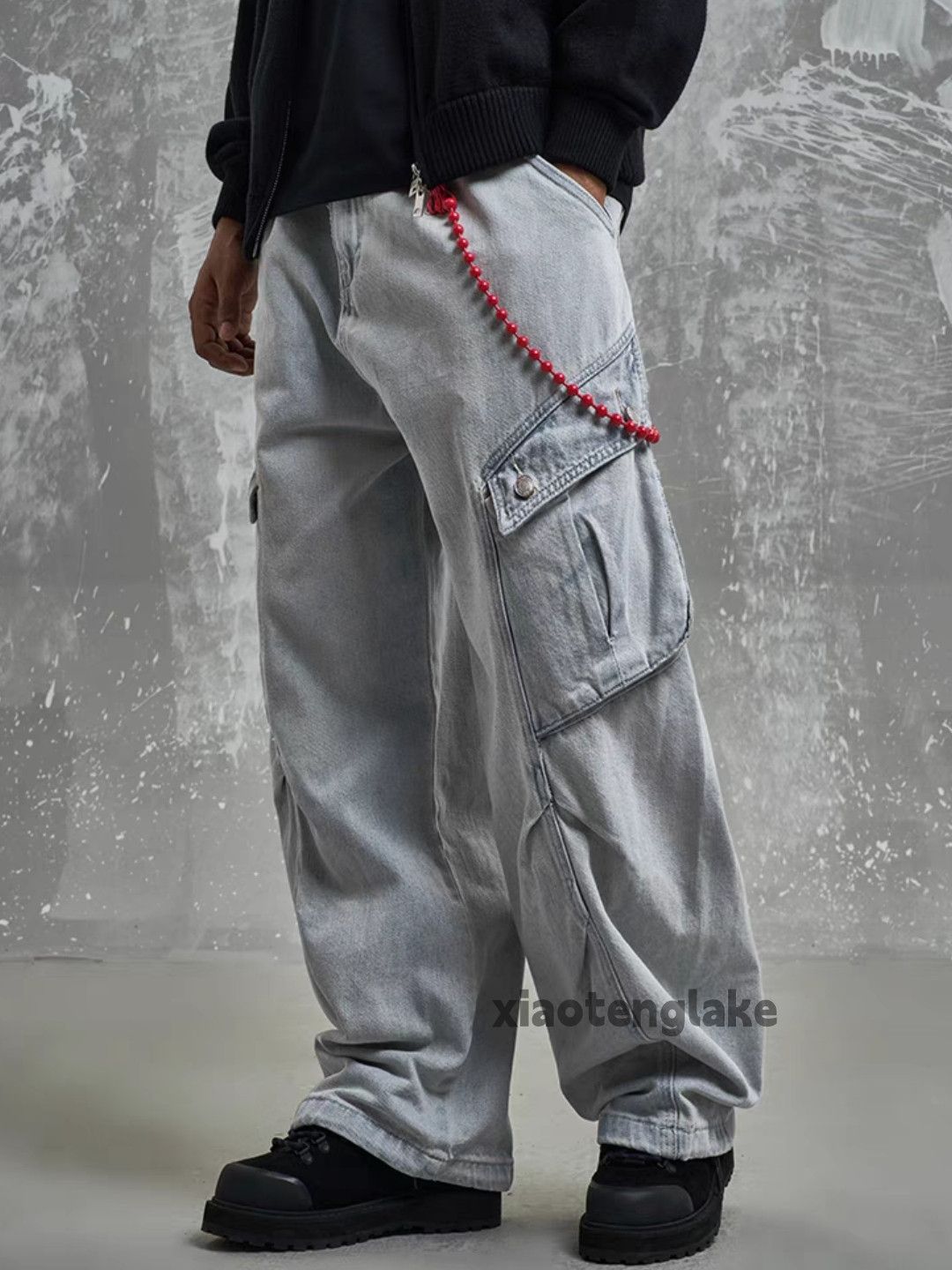 Jean × Vintage washed faded cleanfit skate hiphop loose cargo jeans Size US 32 / EU 48 - 1 Thumbnail