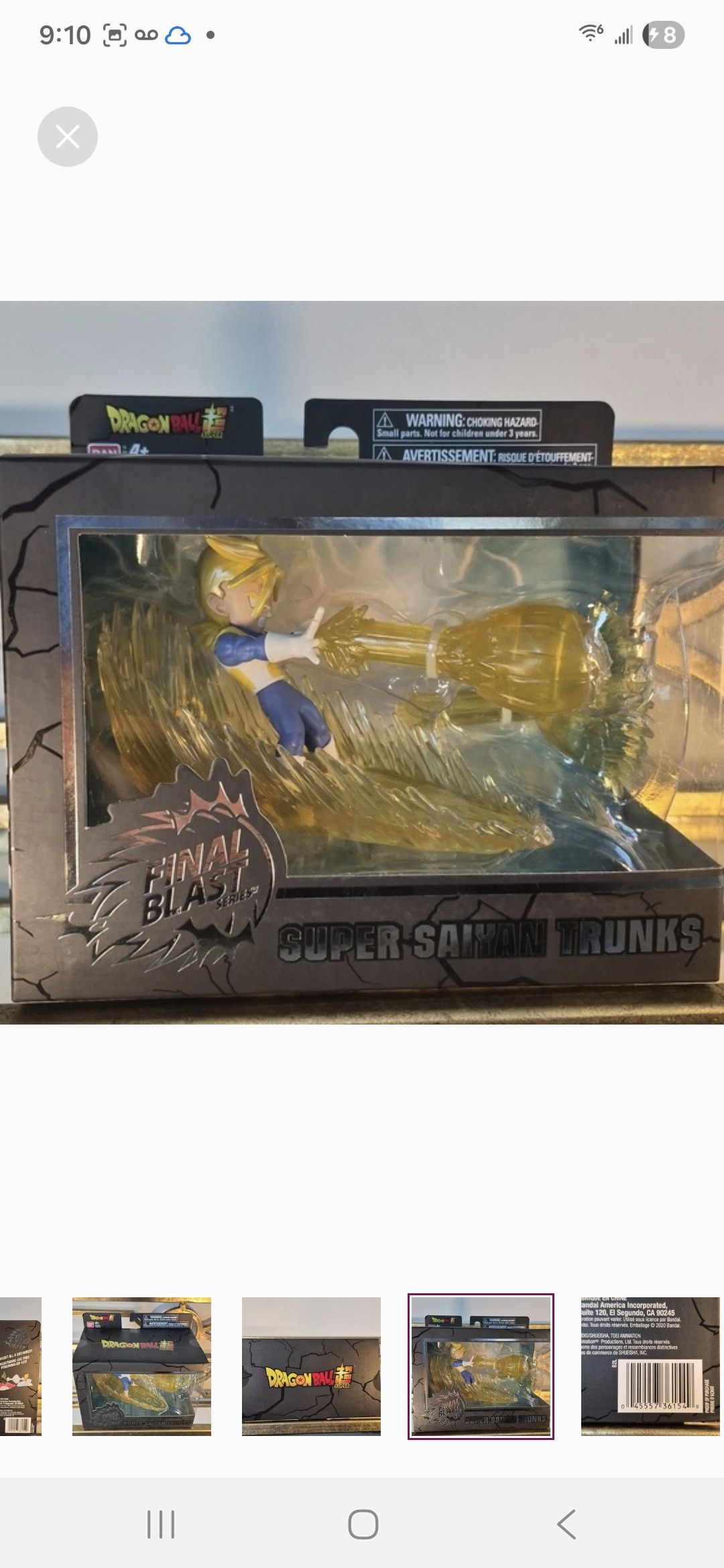Other Bandai DragonBall Super FINAL BLAST SERIES S. Saiyan Trunks Size ONE SIZE - 8 Thumbnail