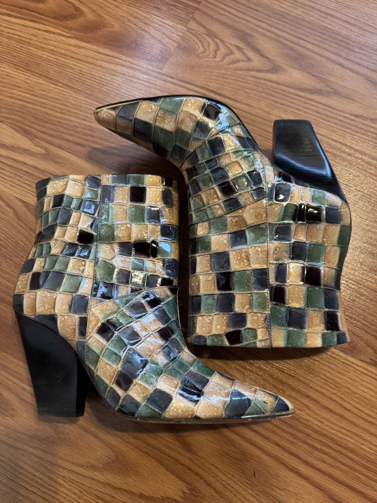 Tory Burch Tory Burch Lila 90mm Painted Hand Embossed Ankle Boots Size US 6.5 / IT 36.5 - 5 Thumbnail