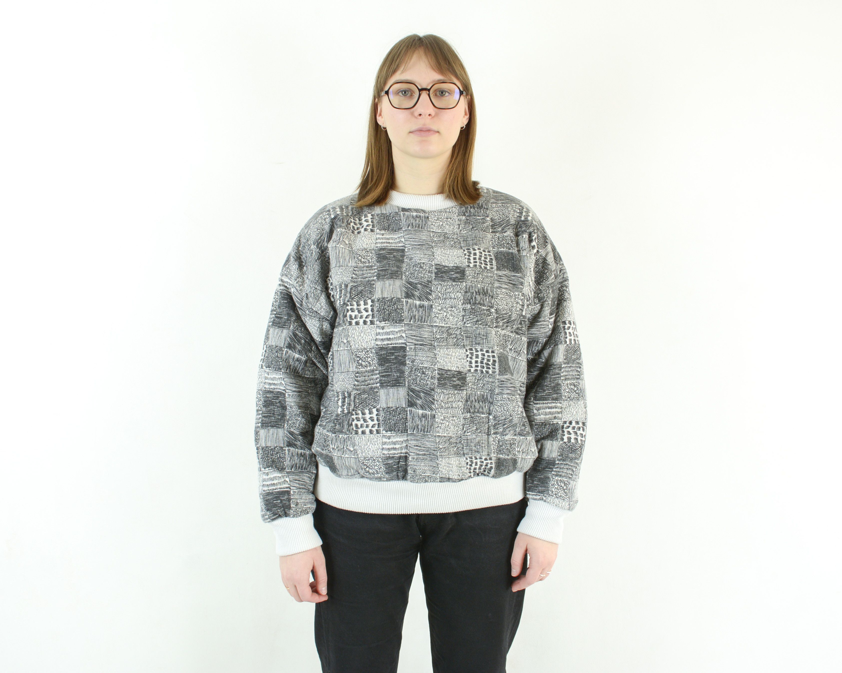 Art Comes First × Vintage Patterned Jumper Thick Sweatshirt Pullover Jacket Top Casual Size L / US 10 / IT 46 - 1 Thumbnail