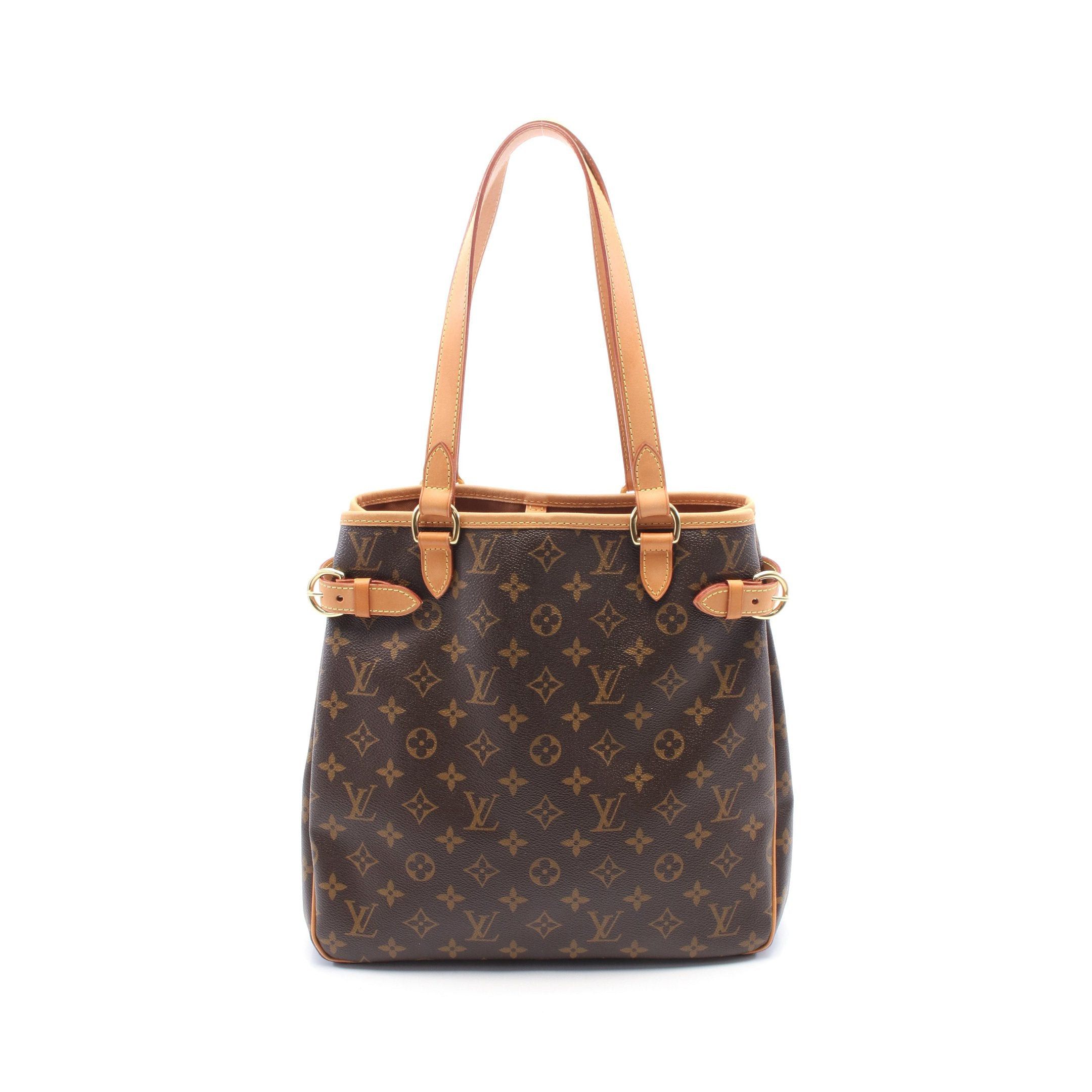 Louis Vuitton Batignolles Vertical Monogram Shoulder Bag Tote Leather Brown, Women's