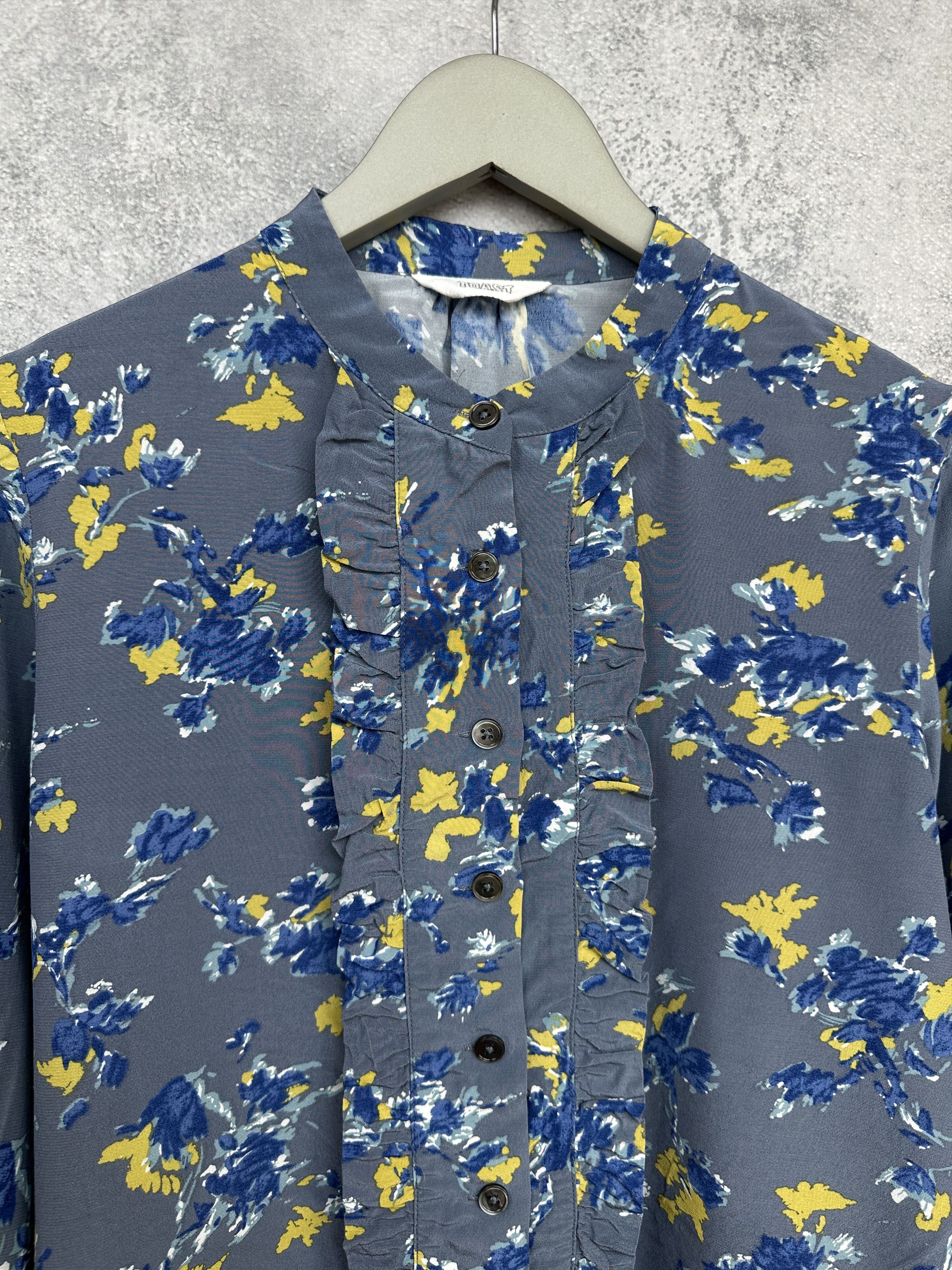 Other Toast Boho Floral Button Shirt Blouse Ruffle Front Viscose Size M / US 6-8 / IT 42-44 - 4 Thumbnail