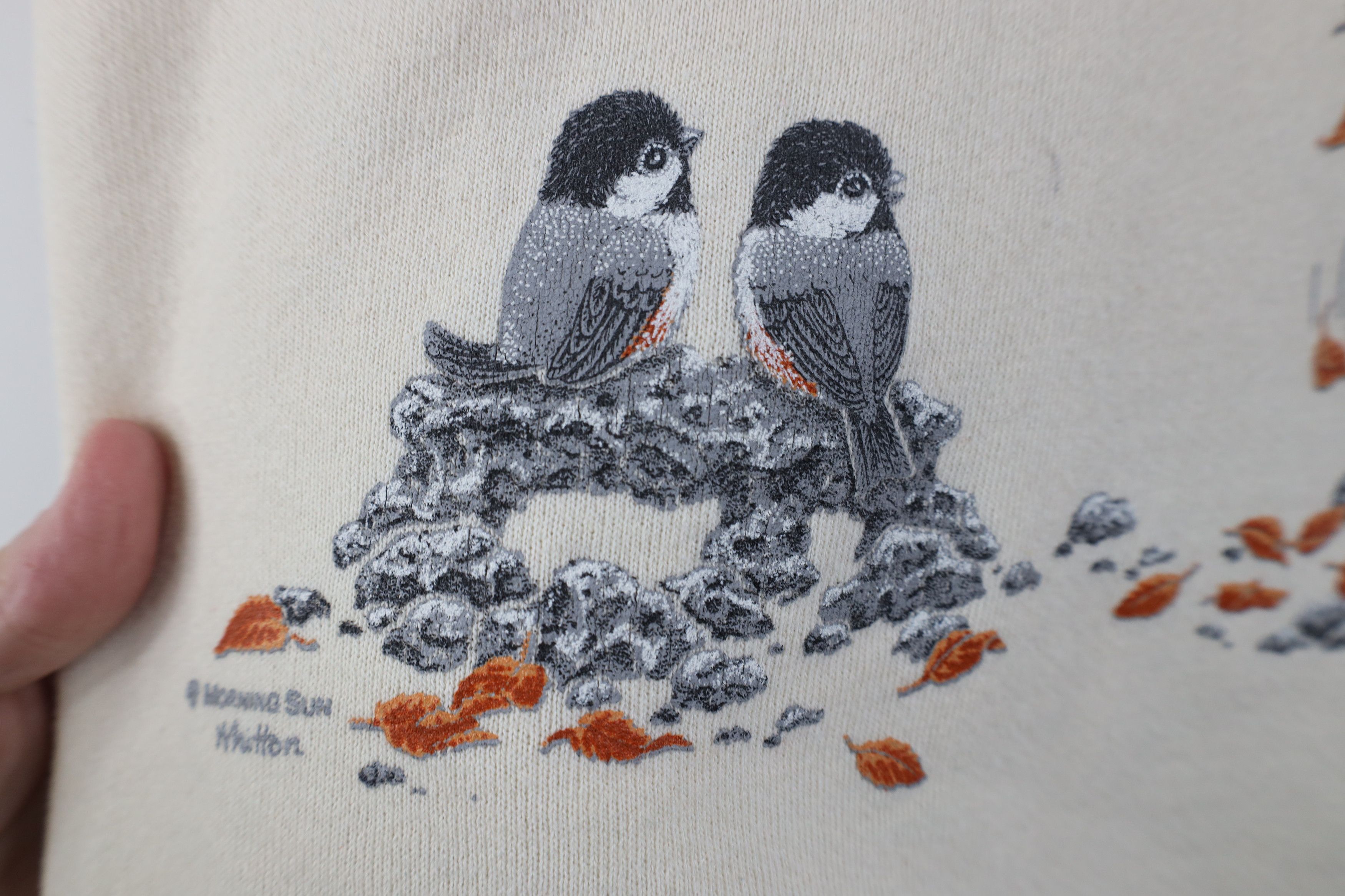 Vintage Vintage 90s Streetwear Cat Lady Cat Kitten Bird Sweatshirt Size XL / US 12-14 / IT 48-50 - 6 Thumbnail