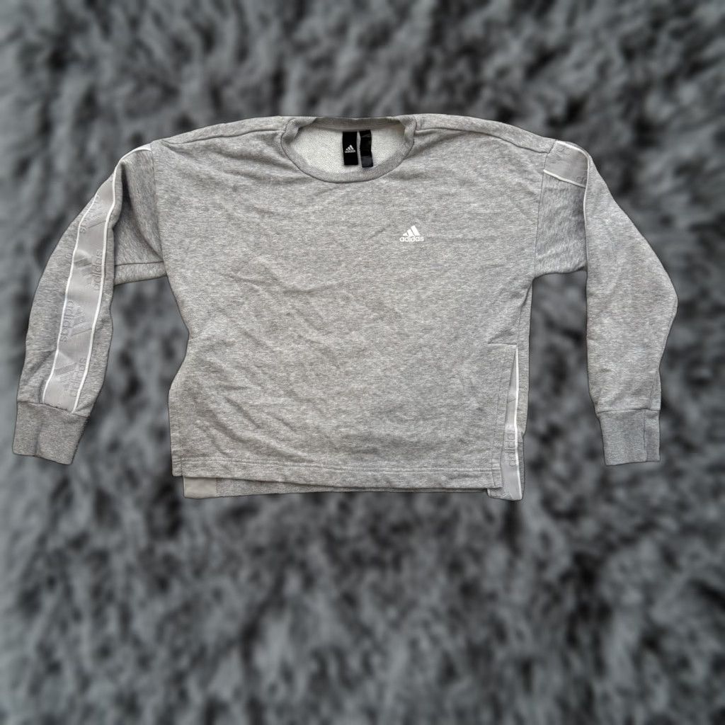 Adidas Adidas Sweatshirt Shirt Mens Small Gray Crewneck Pullover Tape Athletic Casual Top Size US S / EU 44-46 / 1 - 1 Thumbnail