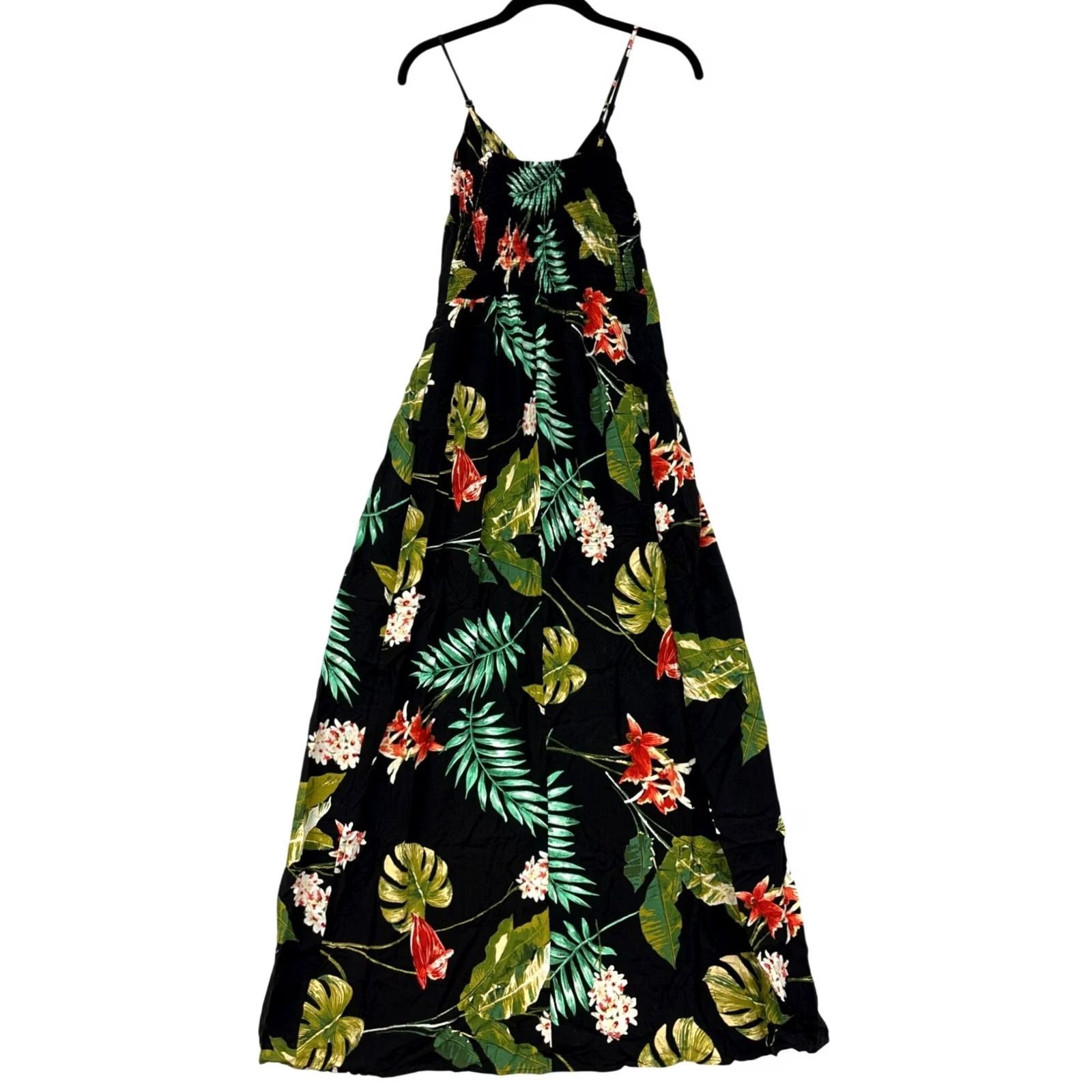 Vintage Soprano Maxi Dress with Shorts Black Tropical Floral Print Womens S Size 28" / US 6 / IT 42 - 6 Thumbnail