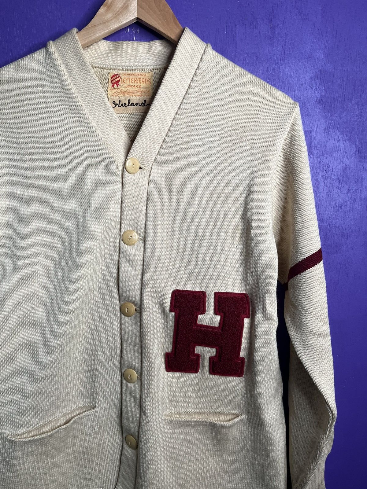 Vintage Vintage 60s Harvard university H patch cardigan Size US M / EU 48-50 / 2 - 3 Thumbnail