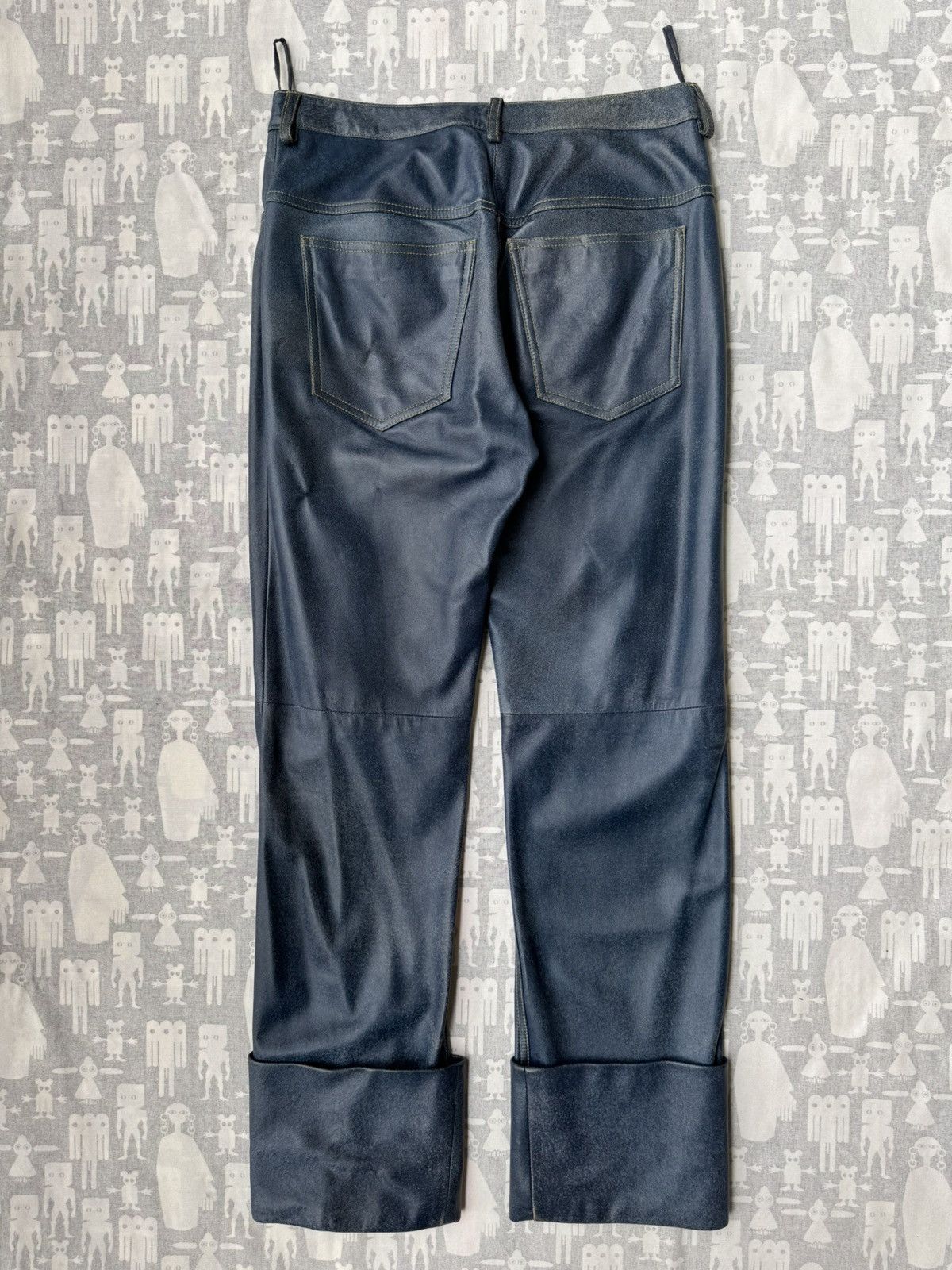 Ruffo Research Ruffo Research AW00 Trompe-L'Oeil Denim Leather Jeans Size 24" / US 00 / IT 34 - 6 Thumbnail