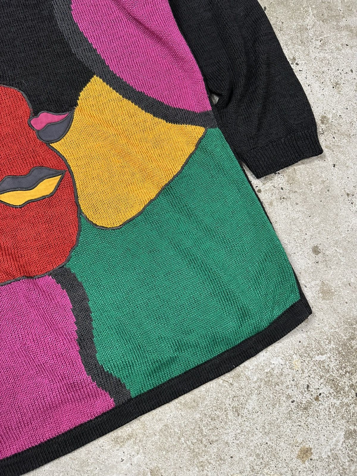 Japanese Brand × Vintage Vintage 80s Pop Art Mosaic Picasso Sweater Jumper Size US XL / EU 56 / 4 - 3 Thumbnail