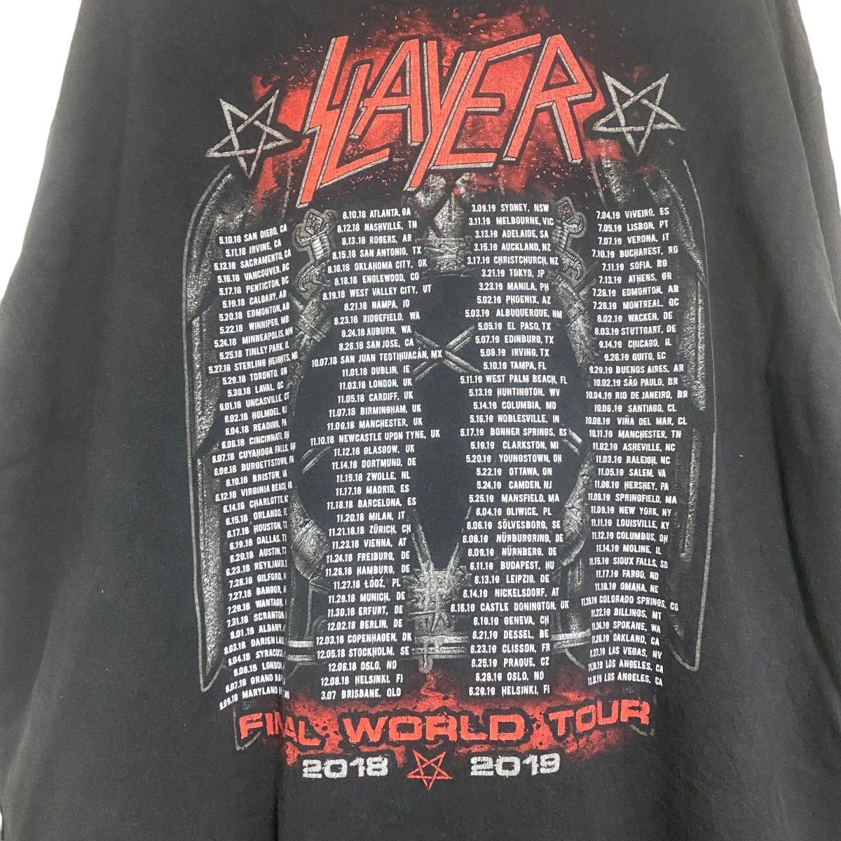 Band Tees SLAYER The Final World Tour 2018 Merch Size US XL / EU 56 / 4 - 8 Thumbnail