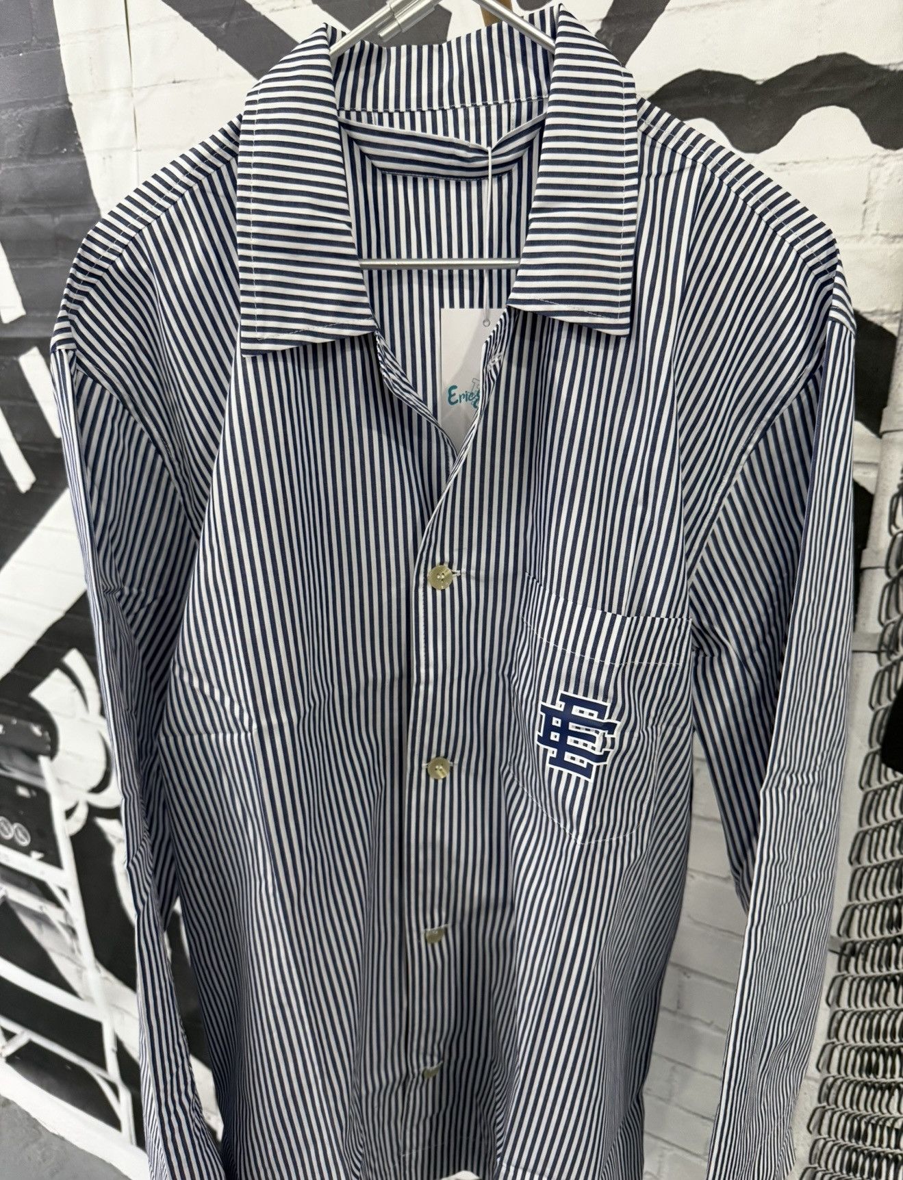 Designer × Eric Emanuel ⚡️ Eric Emanuel EE Pajama Top Long Sleeve Button Up 2XL XXL ⚡️ Size US XXL / EU 58 / 5 - 2 Thumbnail