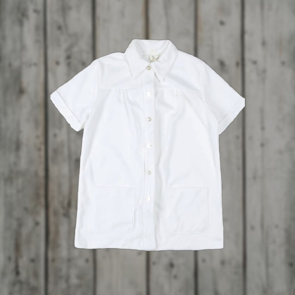 Vintage VINTAGE Land 'n Sea White Double Pocket Button Up Top Medium Short Sleeve Shirt Womens Size M / US 6-8 / IT 42-44 - 1 Thumbnail